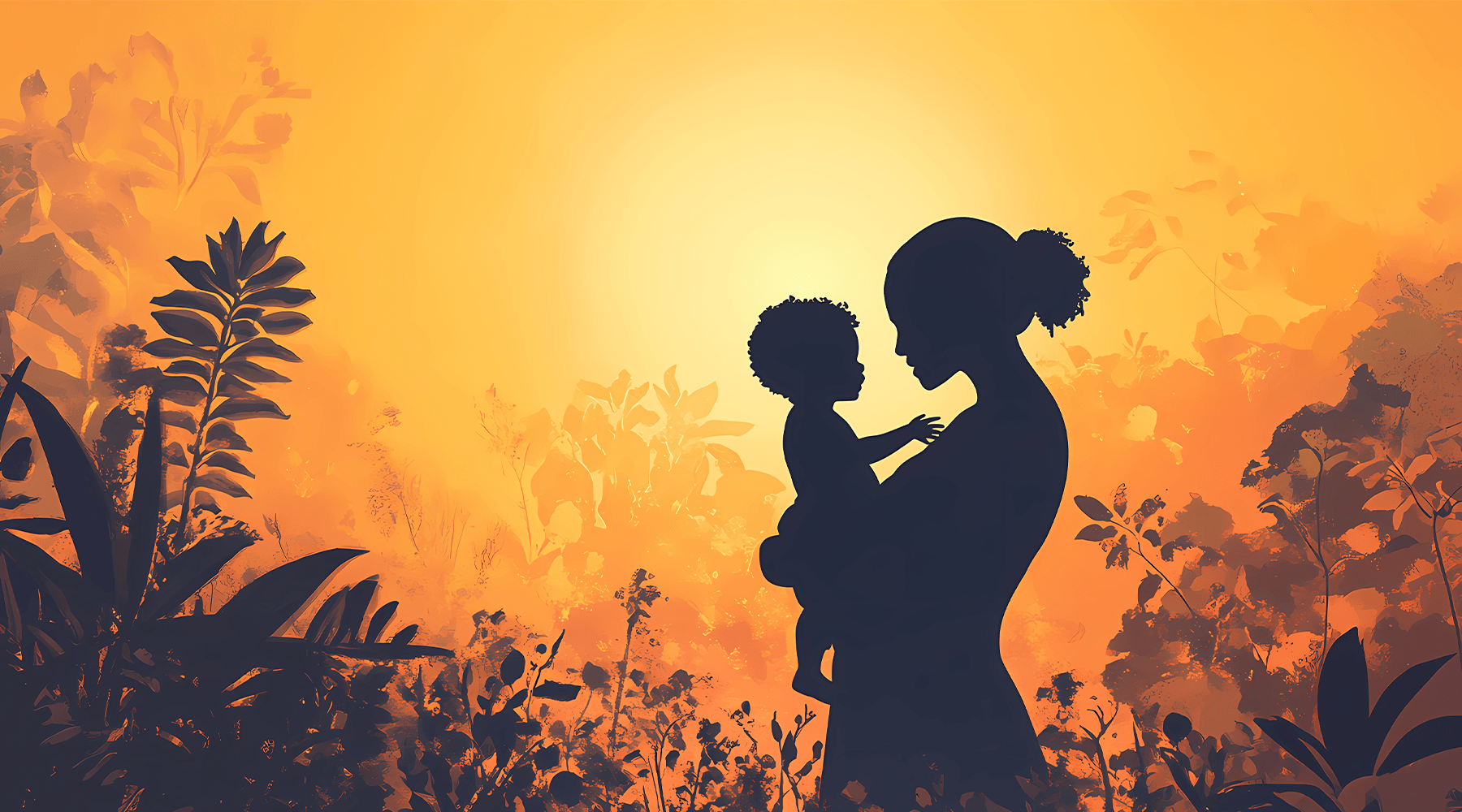 Mother holding child