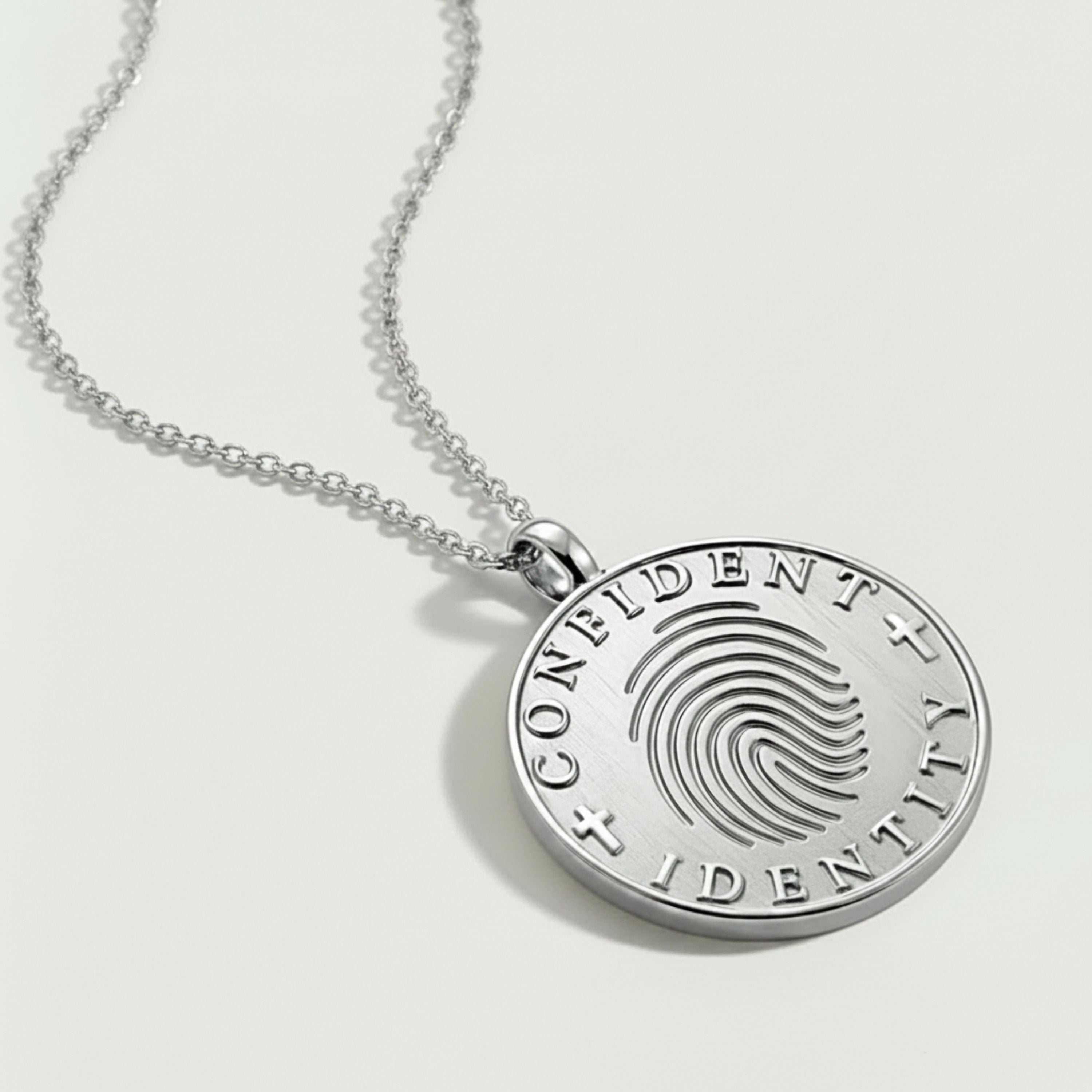 Confident Identity Sterling Silver Coin Necklace