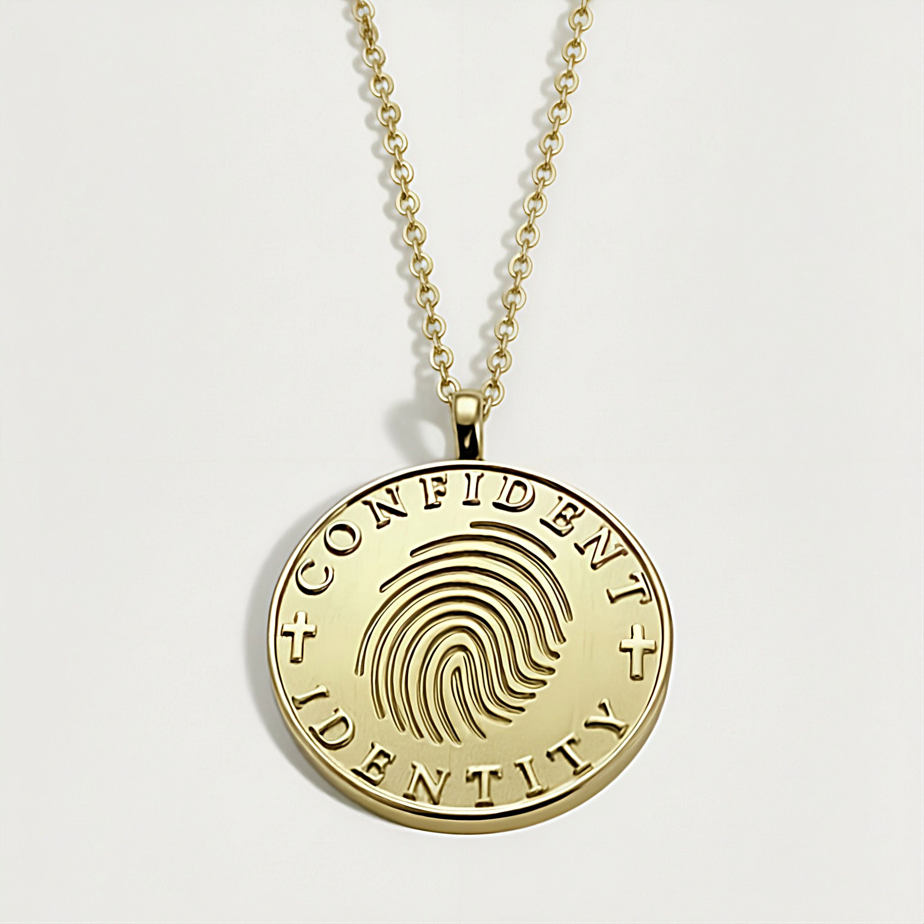 Confident Identity Gold Coin Necklace