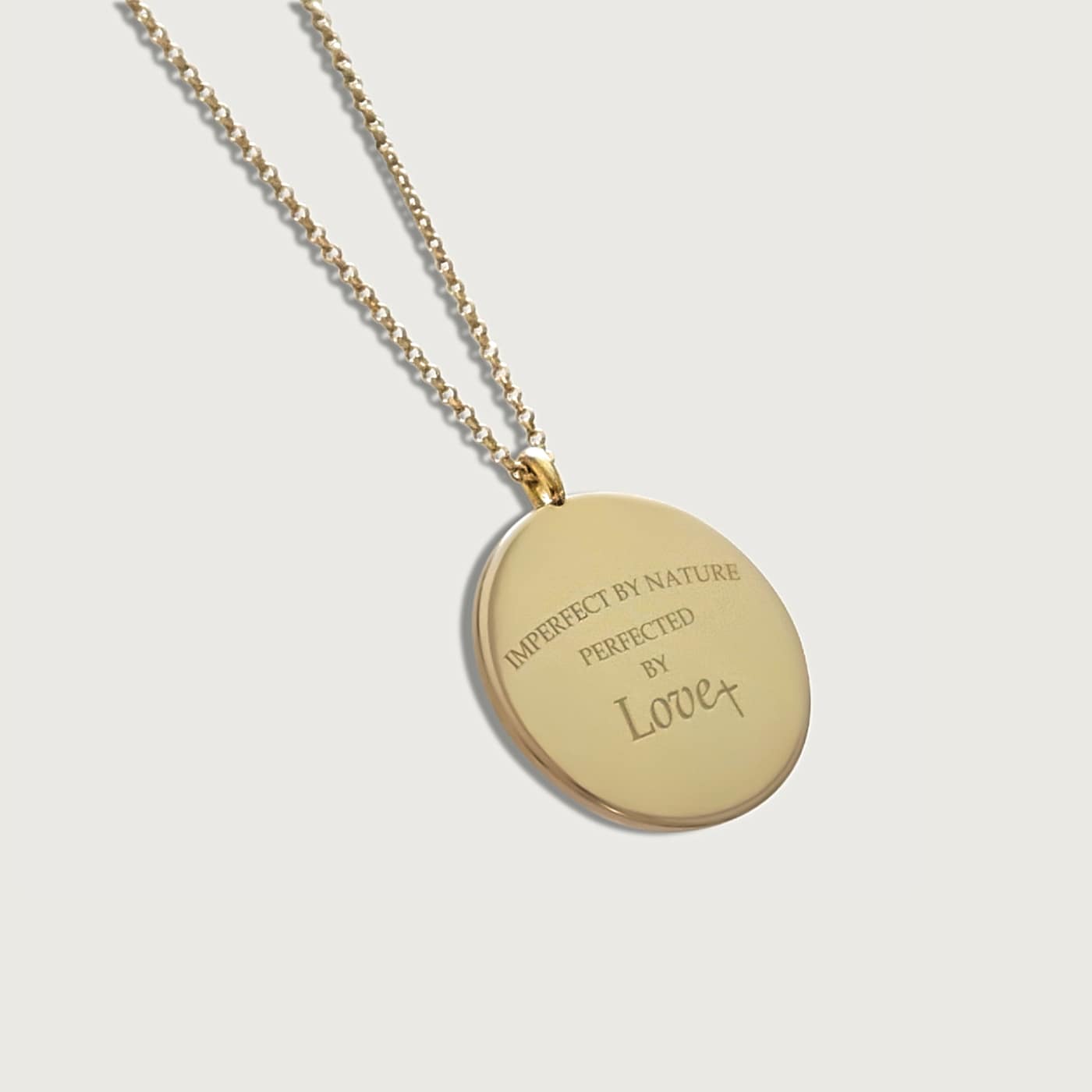 14k Solid Gold Coin Necklace Imperfect by Nature, Perfected by Love
