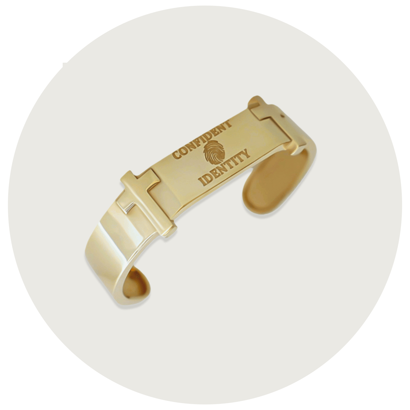 Confident Identity 14K Solid Gold Cuff Bracelet