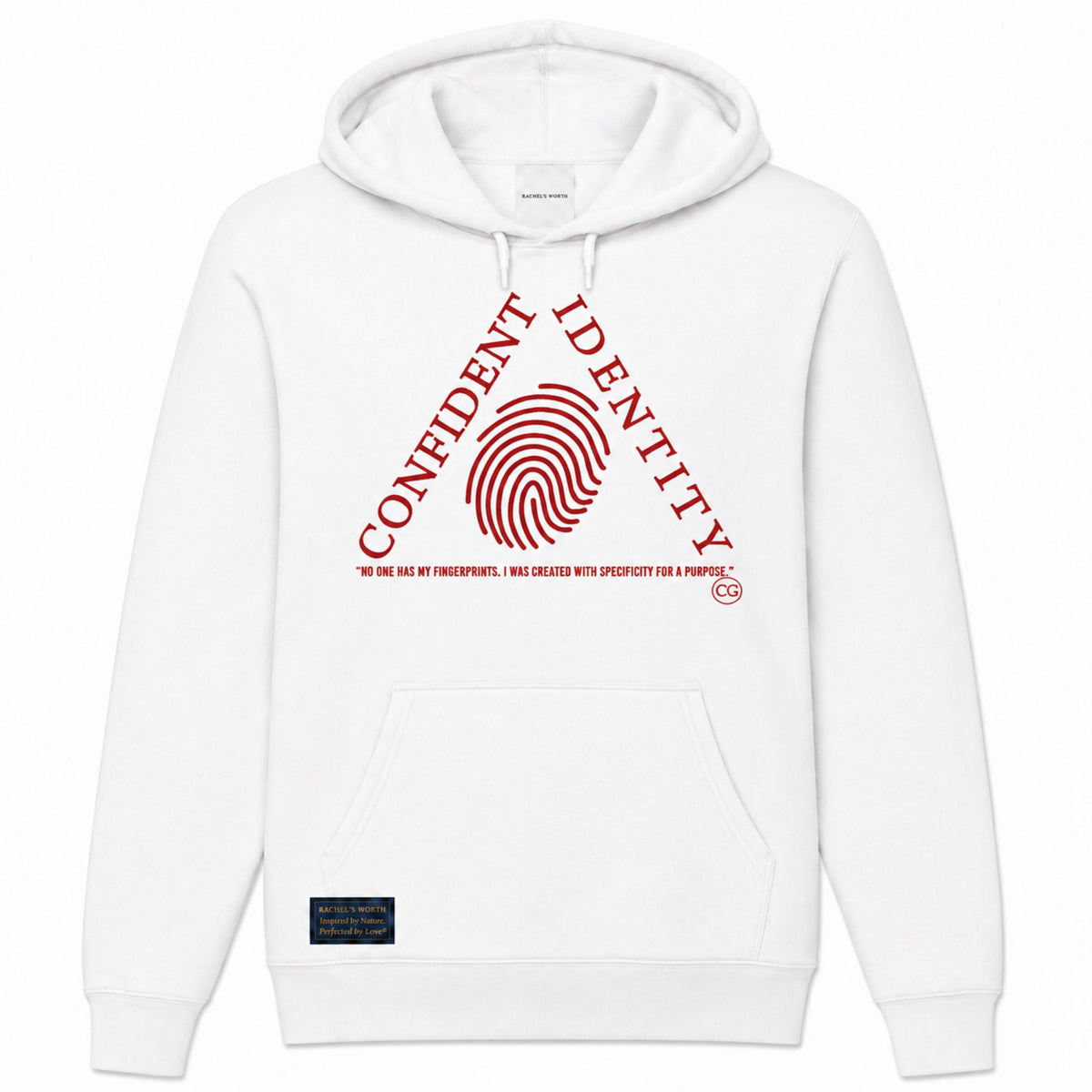 Sudadera con capucha de algodón para mujer con triángulos de identidad segura
