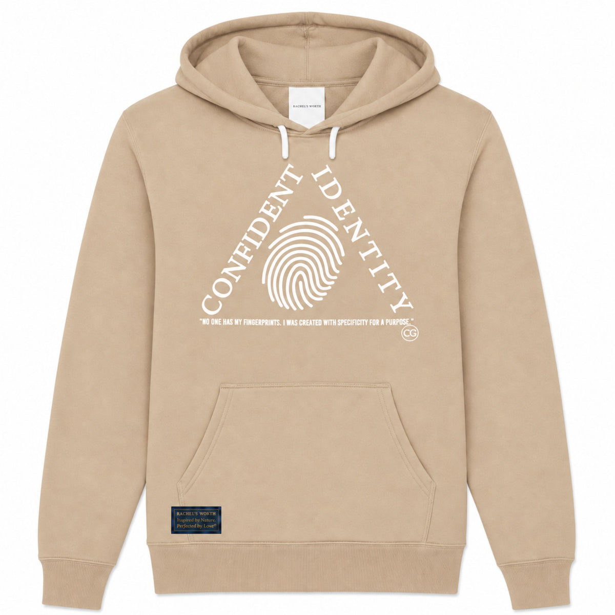 Sudadera con capucha de algodón para mujer con triángulos de identidad segura