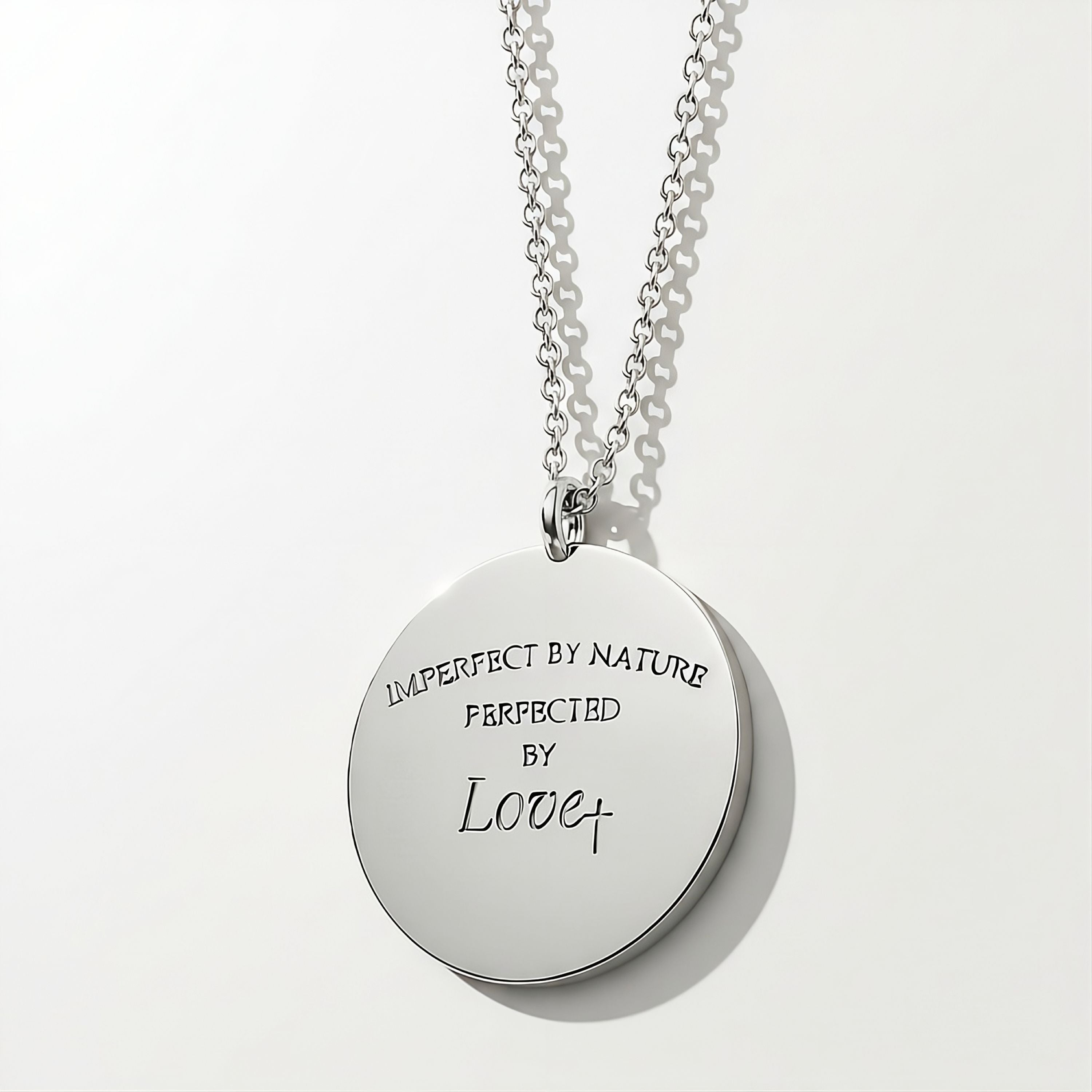 Perfected by Love Sterling Silver Coin Necklace