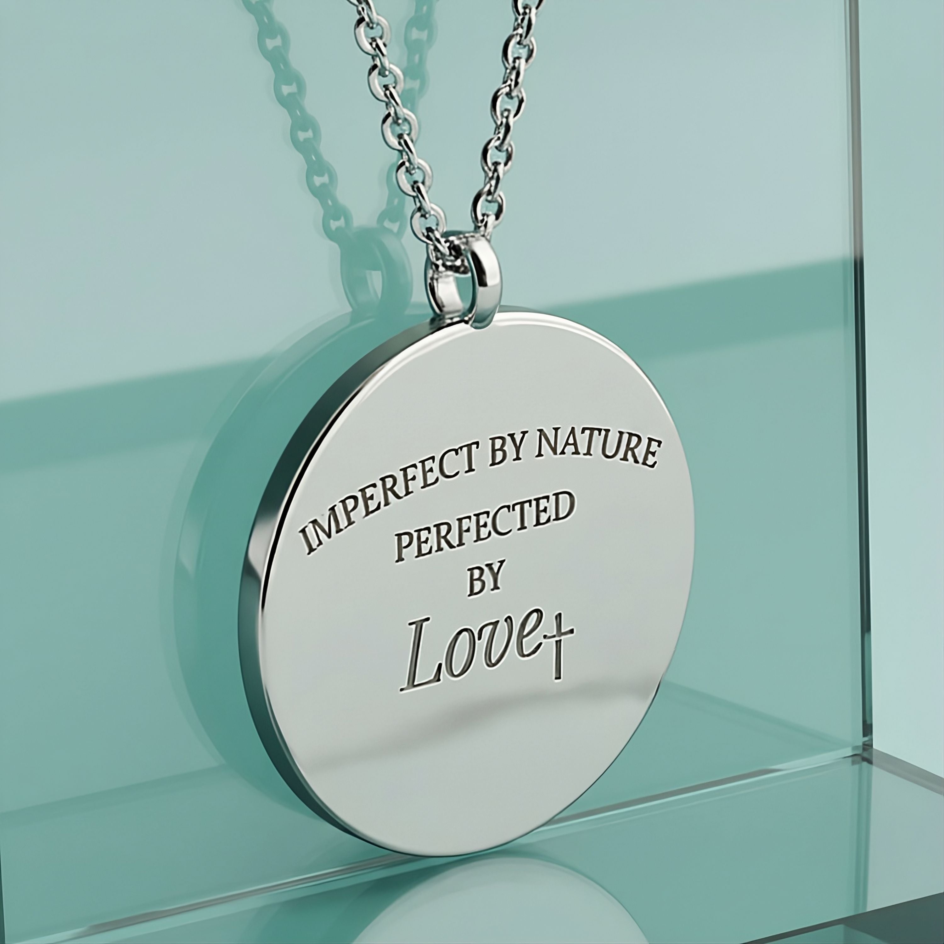 Perfected by Love Sterling Silver Coin Necklace