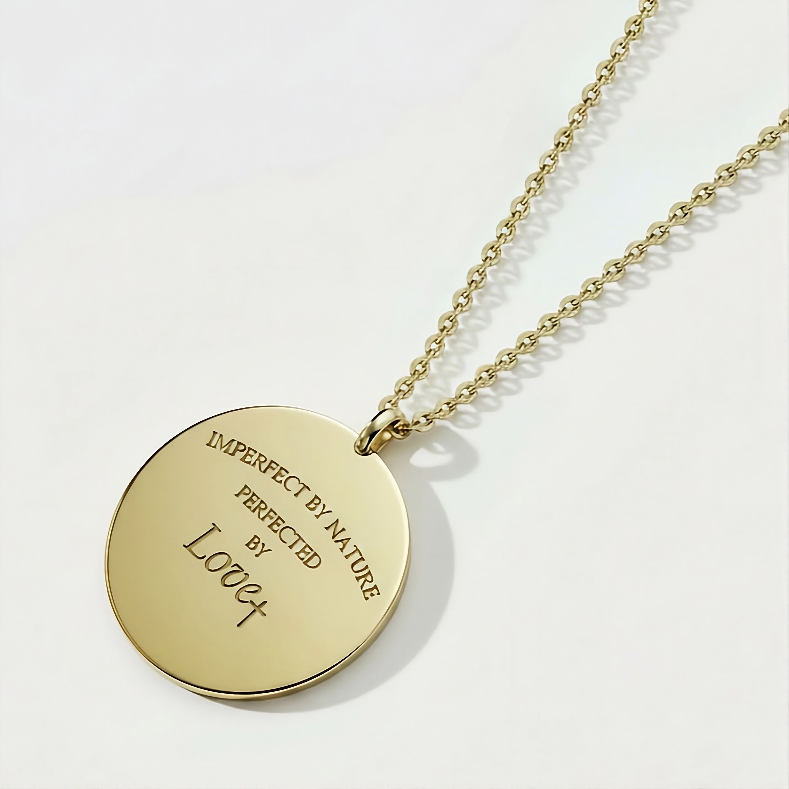 Imperfect by Nature, Perfected by Love Gold Coin Necklace