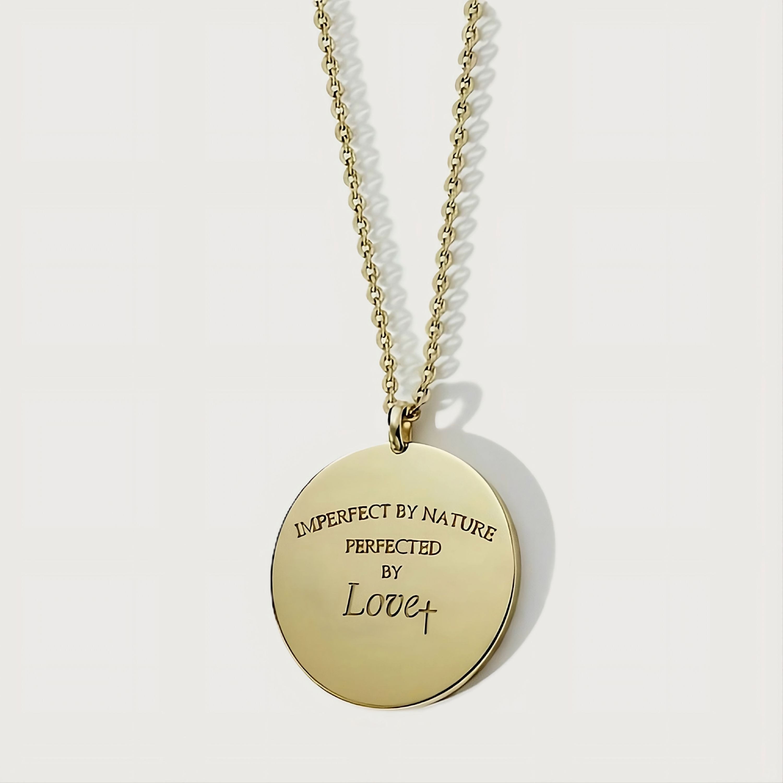 Imperfect by Nature, Perfected by Love Gold Coin Necklace