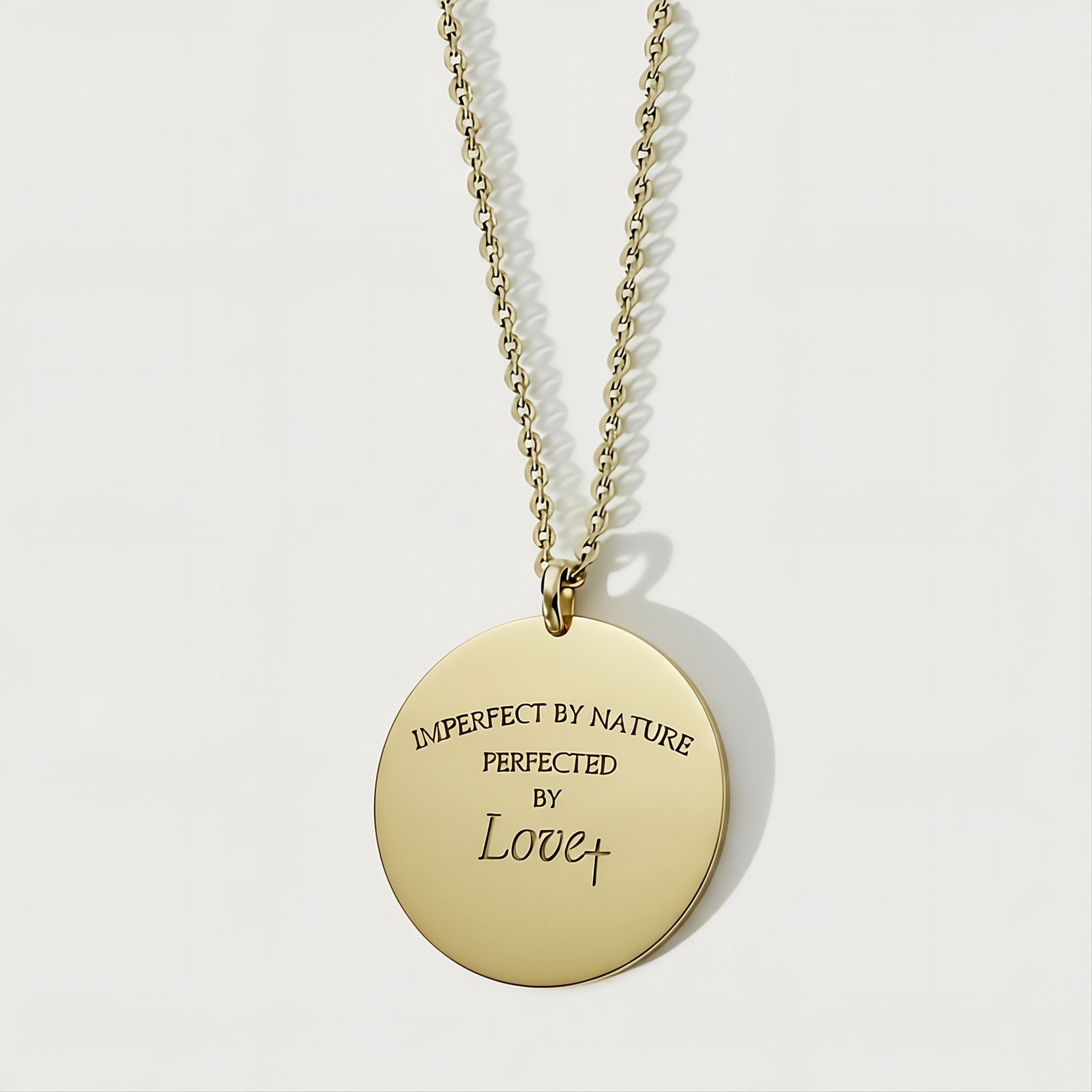 Imperfect by Nature, Perfected by Love Gold Coin Necklace