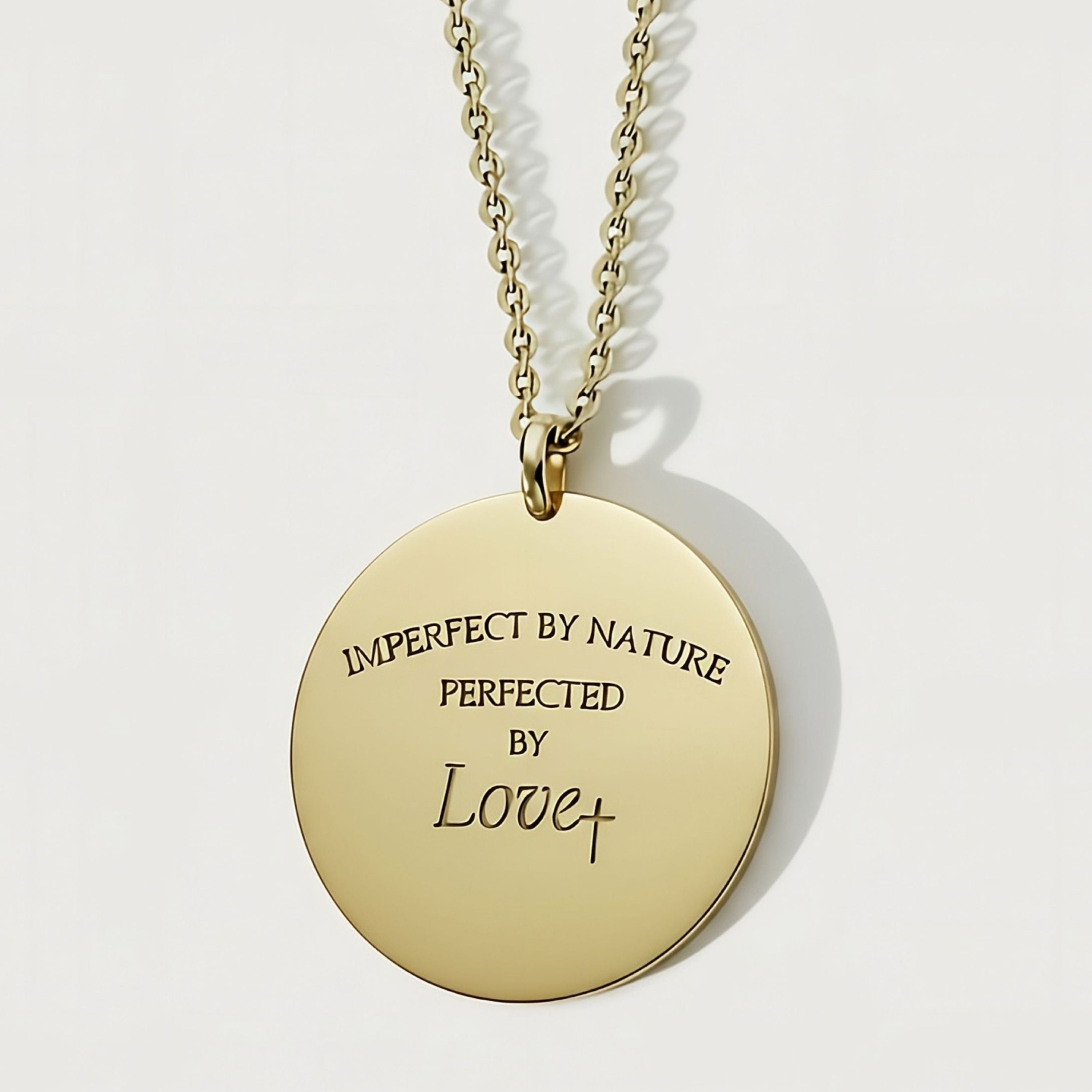 Imperfect by Nature, Perfected by Love Gold Coin Necklace