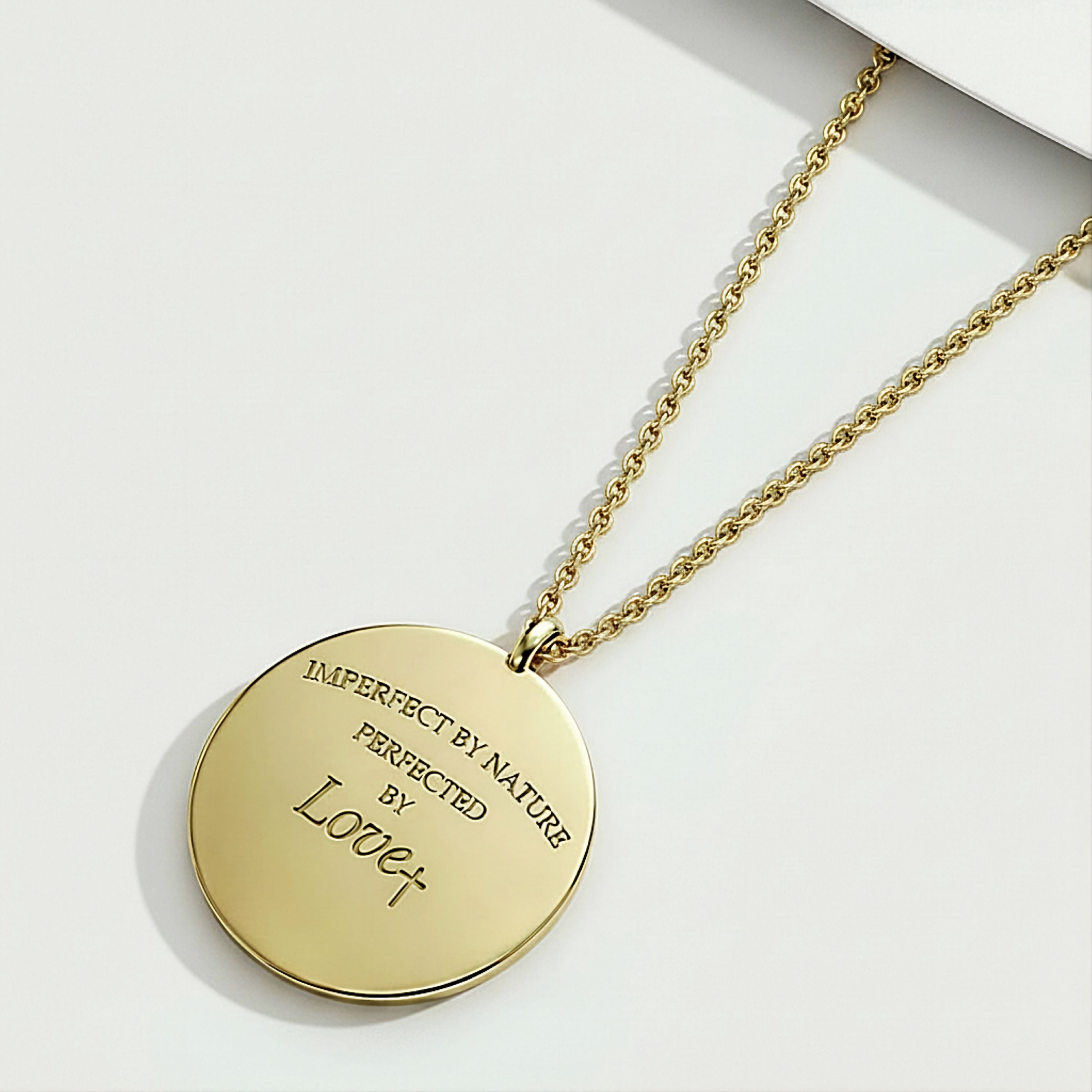 Imperfect by Nature, Perfected by Love Gold Coin Necklace