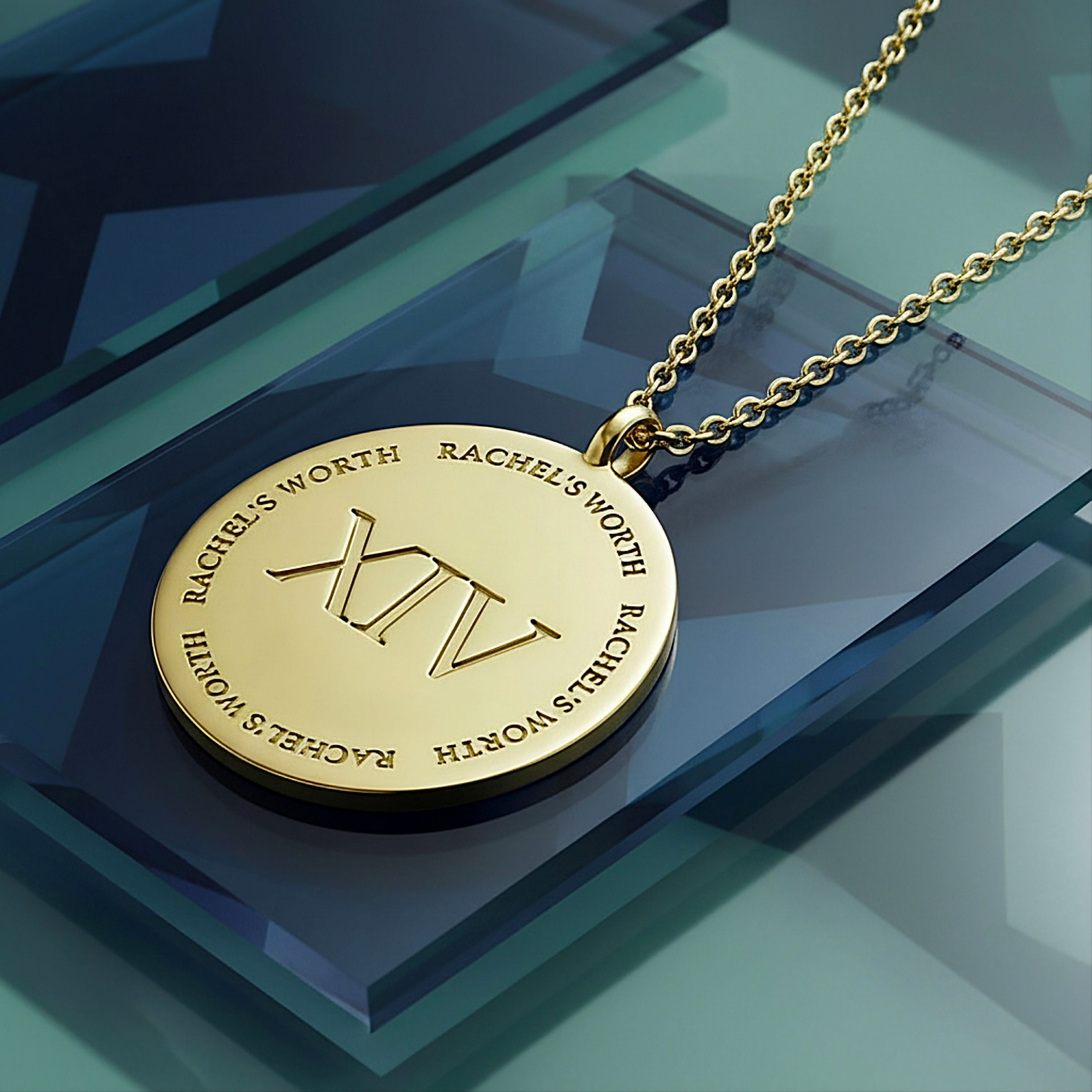 XIV (14) Gold Coin Necklace
