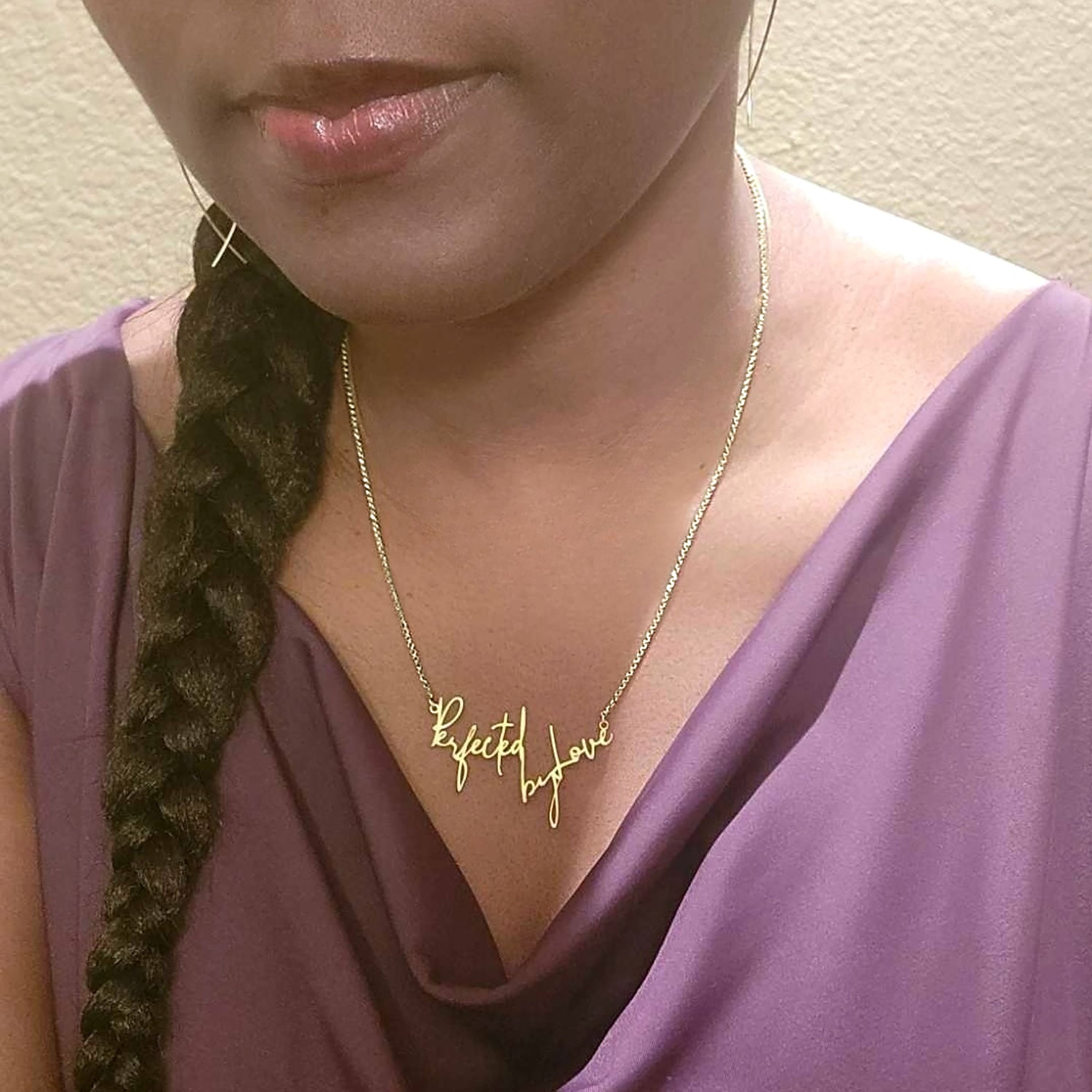 Modeled Rachel's Worth 18K Gold Perfected by Love Necklace