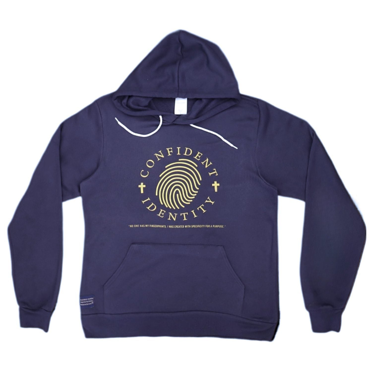 Rachel's Worth Confident Identity Navy Hoodie with Cross