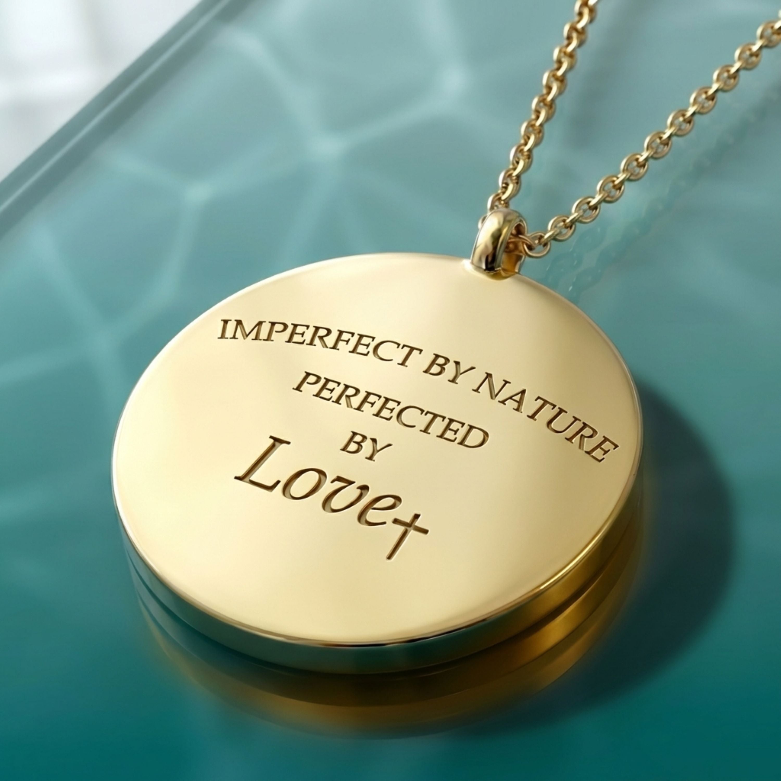 Imperfect by Nature, Perfected by Love Gold Coin Necklace