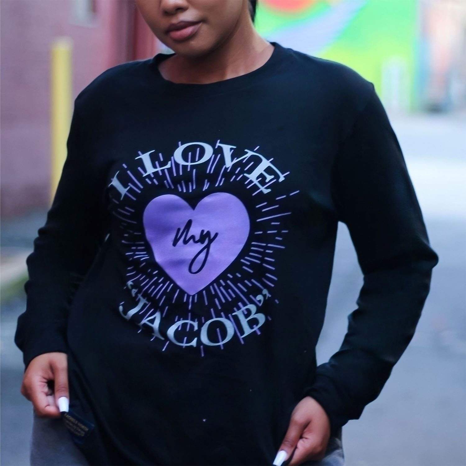 I Love My Jacob Sparks Black Long Sleeve T-Shirt