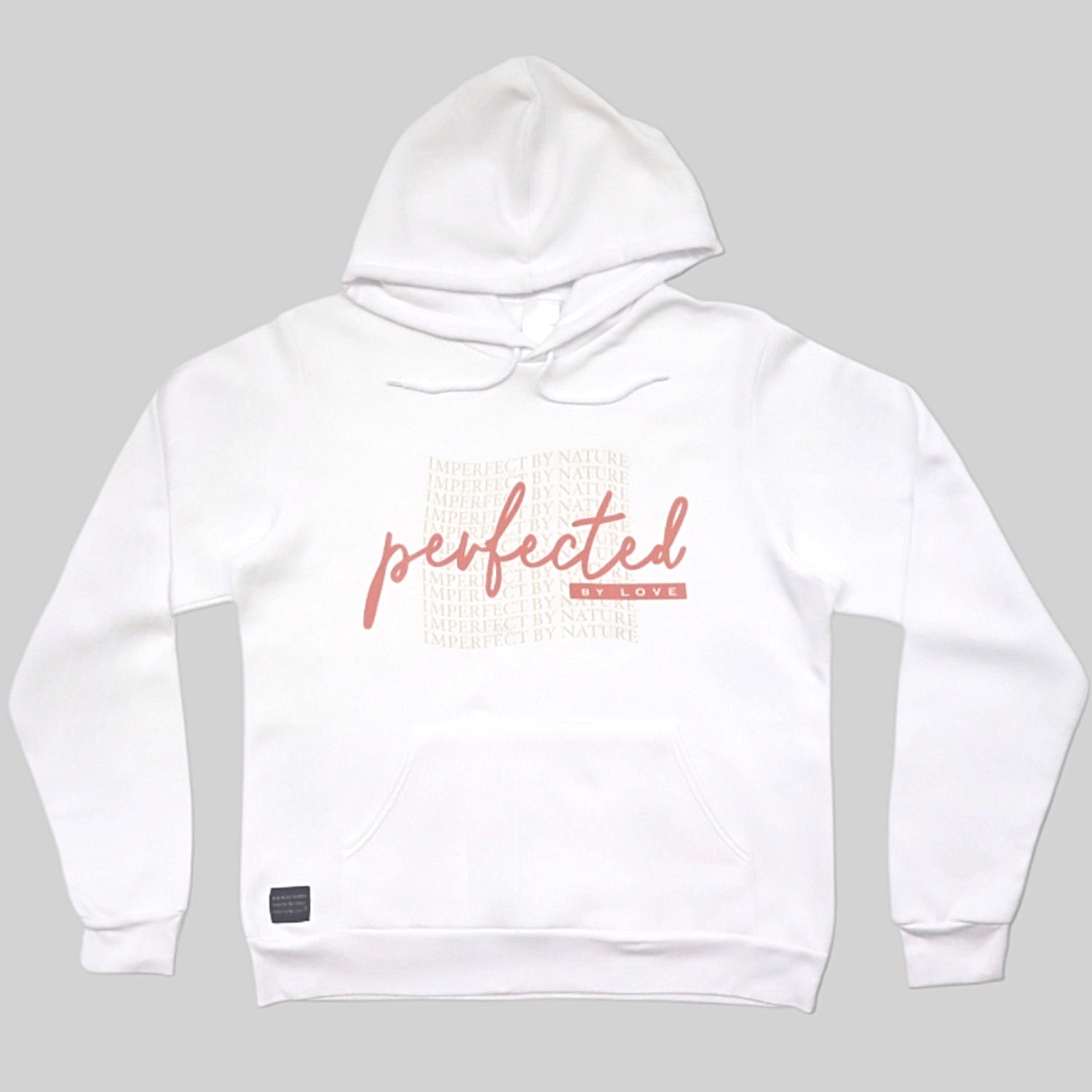 Imperfect by Nature, Perfected by Love Wave Women's White Hoodie
