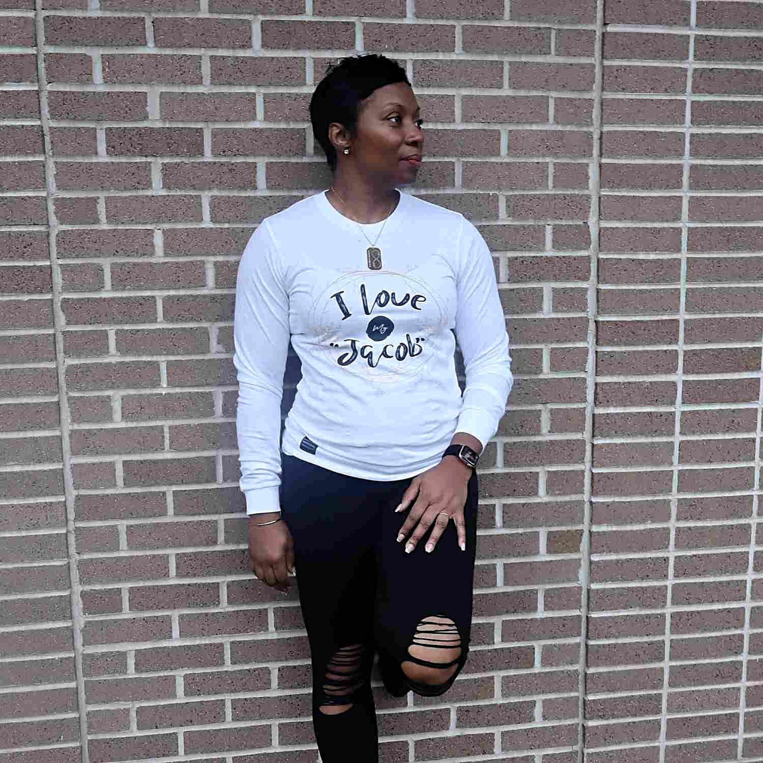 Model Long Sleeve Reef I Love My "Jacob" White Shirt