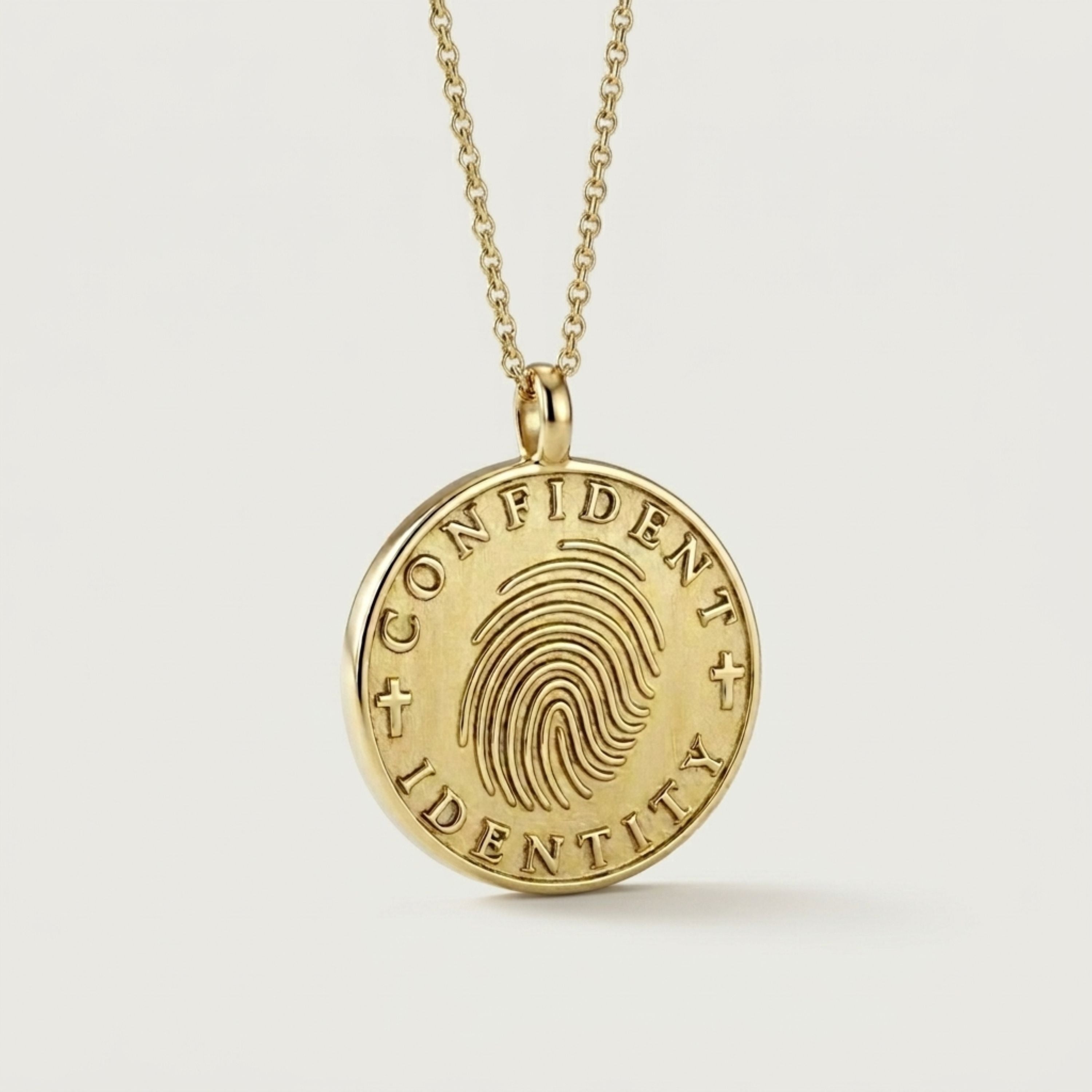 Women’s gold coin pendant necklace symbolizing confidence and purpose – Rachel’s Worth®