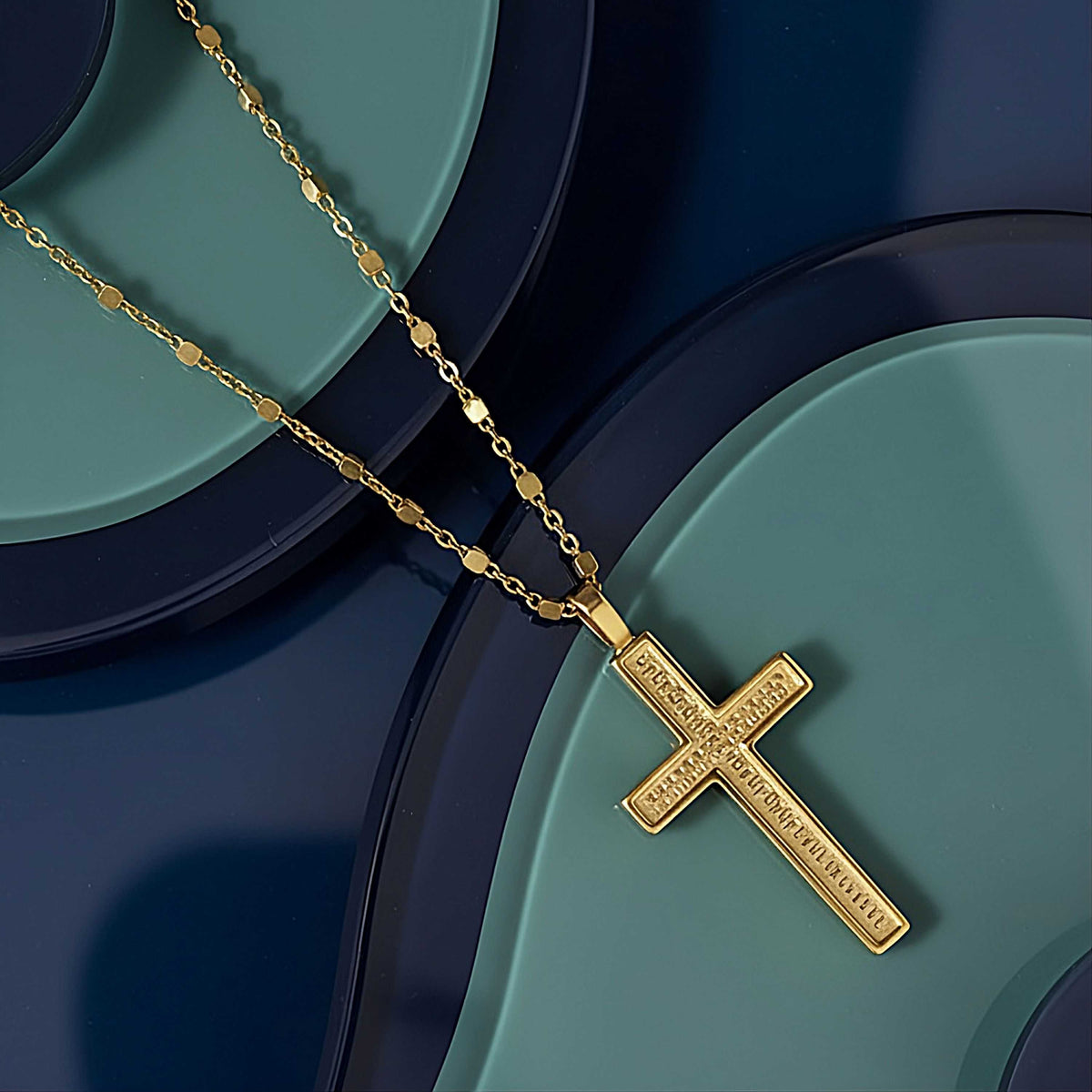 Rachel's Worth 18K Yellow Gold Vermeil Cross Necklace inspired by Christ's redeeming love and everyday faith.