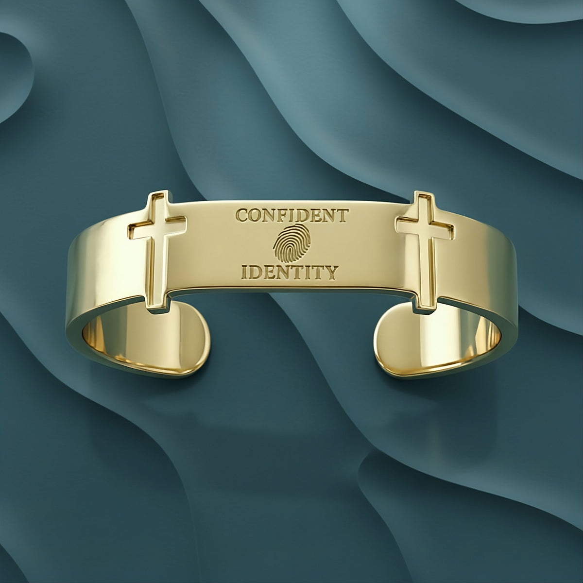 Rachel's Worth Confident Identity Yellow Gold Vermeil Cuff Bracelet, a faith-inspired design crafted for everyday elegance.
