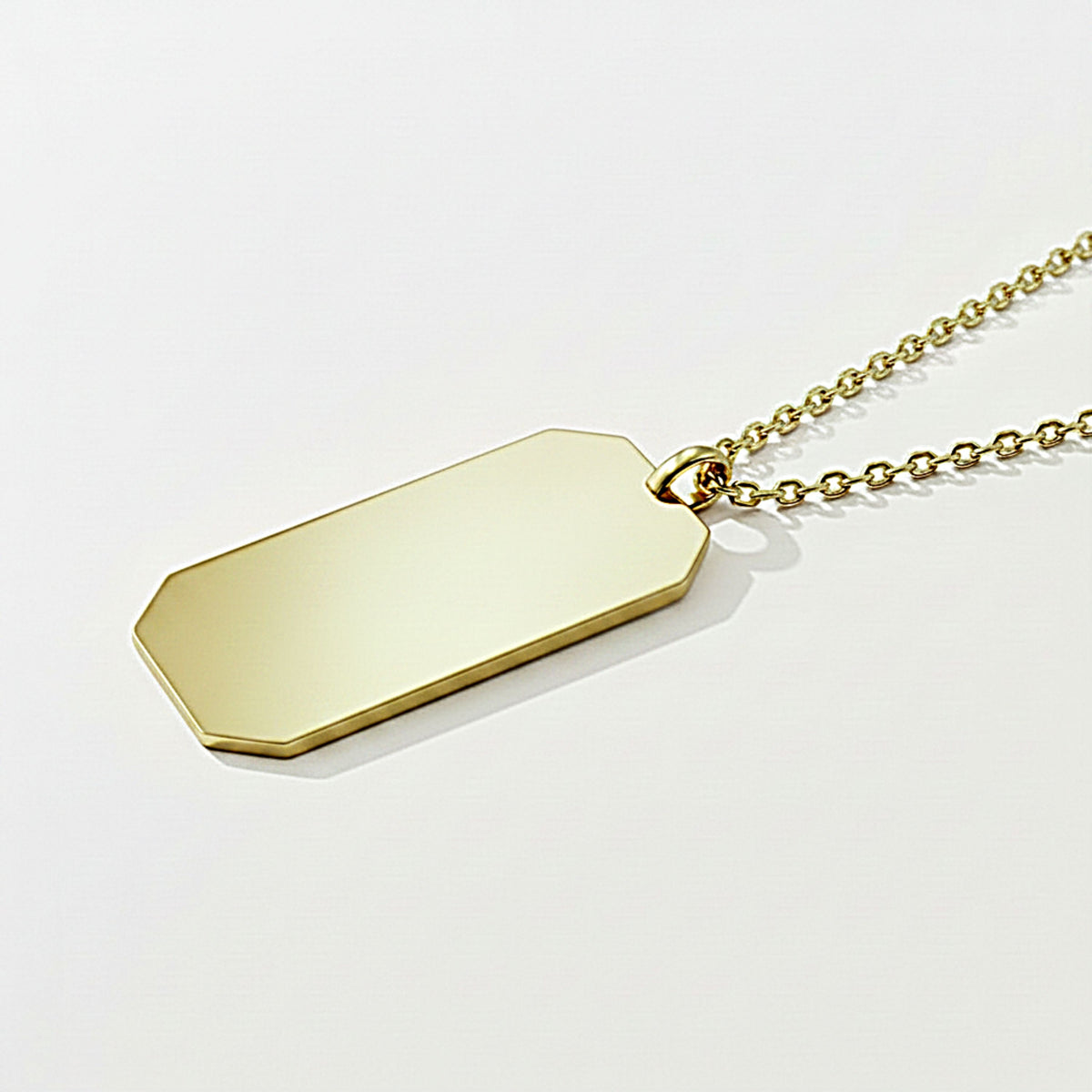 Back view of the Infinity Solid 14K Gold Pendant Necklace showing its polished fine-jewelry construction.