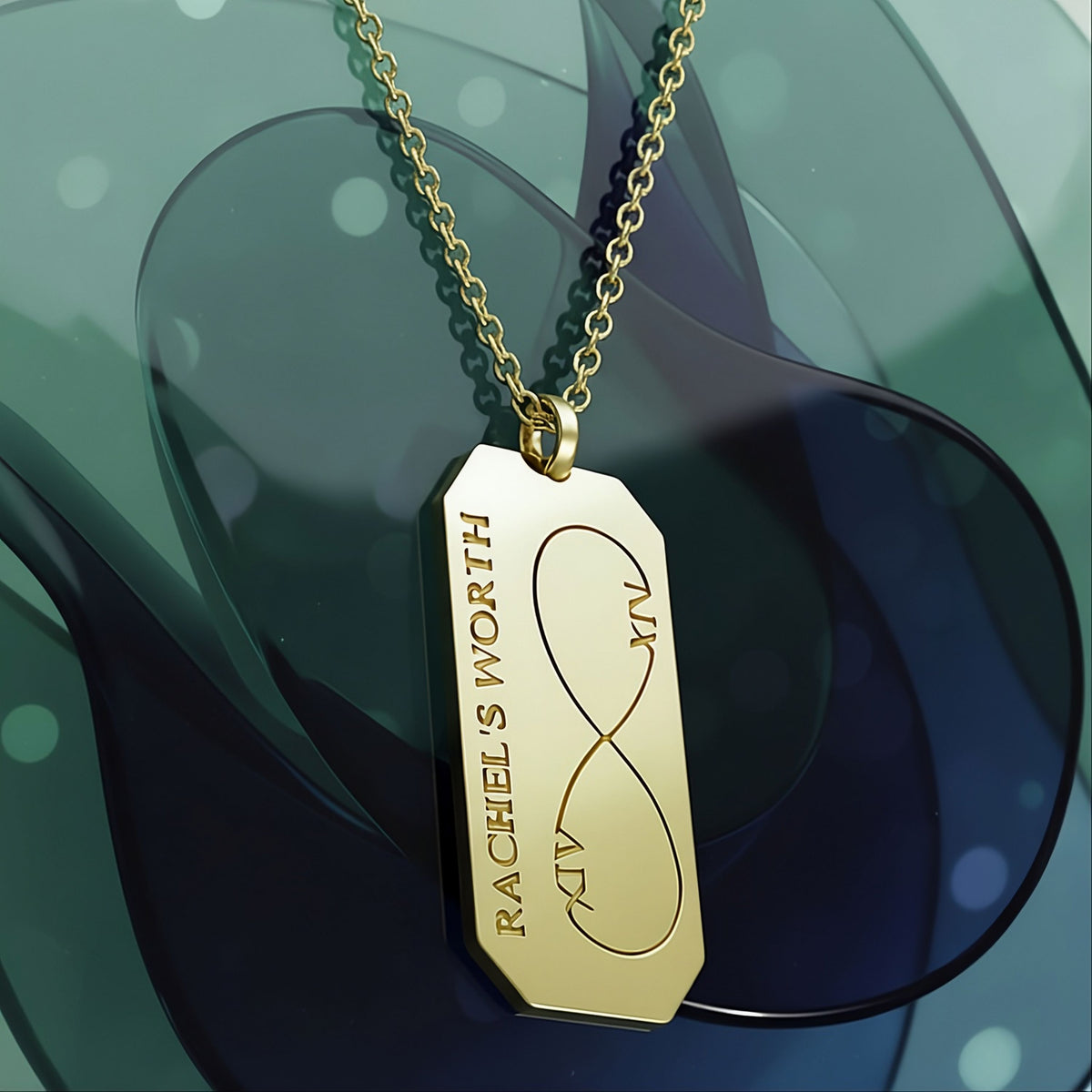 Rachel's Worth Infinity Yellow Gold Vermeil Pendant Necklace featuring a polished infinity pendant inspired by God's everlasting love.