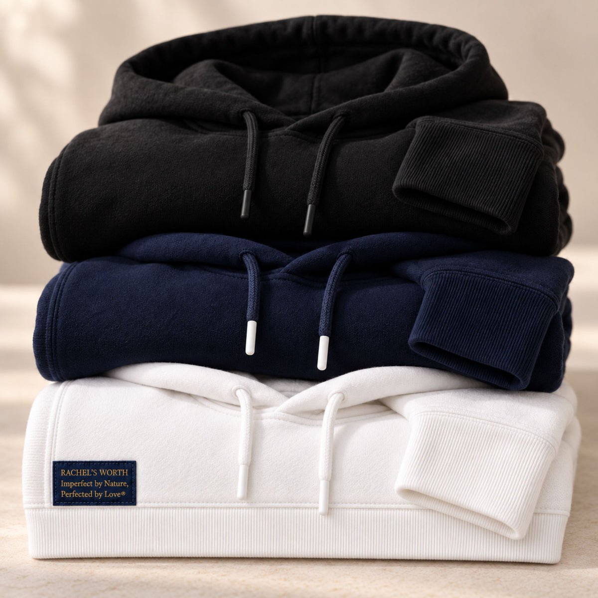 Available color options for the Rachel's Worth Demise Hoodie.