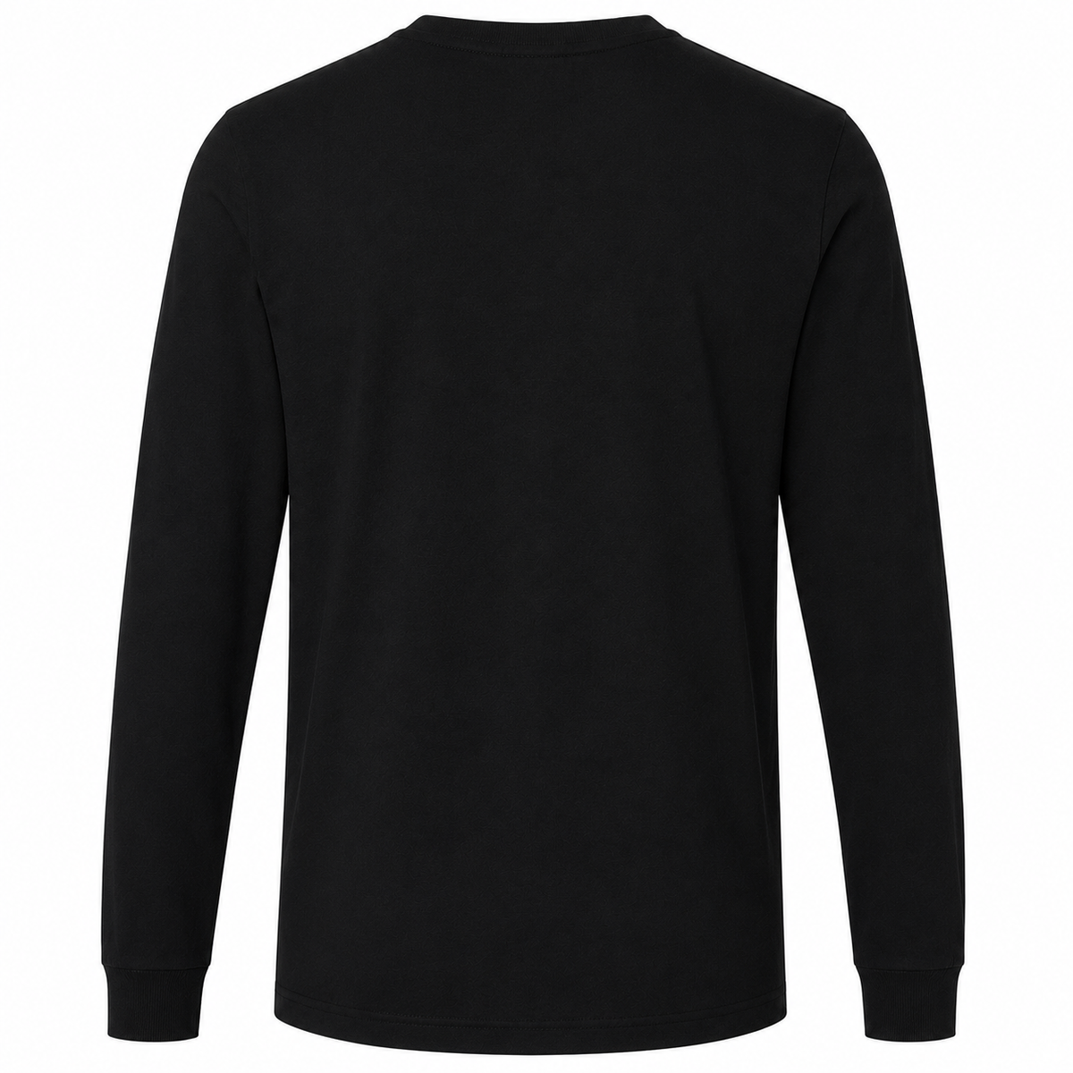 Back view of the Rachel's Worth True Currency women's long sleeve black tee showing its clean everyday silhouette.