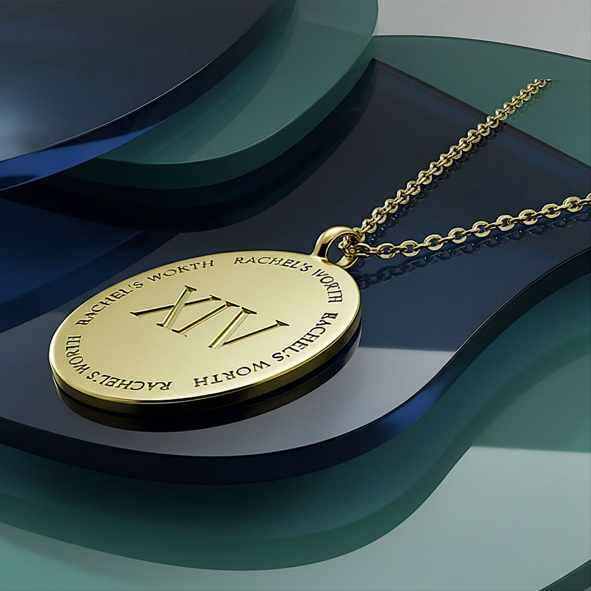 Rachel's Worth XIV Solid 14K Gold Coin Pendant Necklace, an heirloom-quality design inspired by faith and God's promises.
