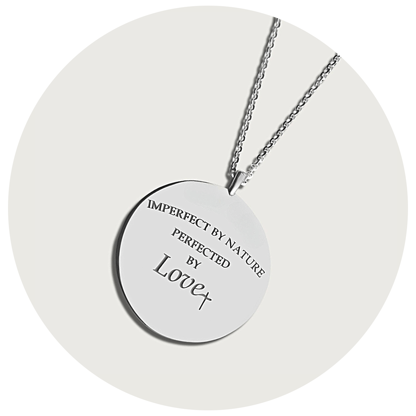 Sterling Silver Coin Necklace Imperfect by Nature, Perfected by Love