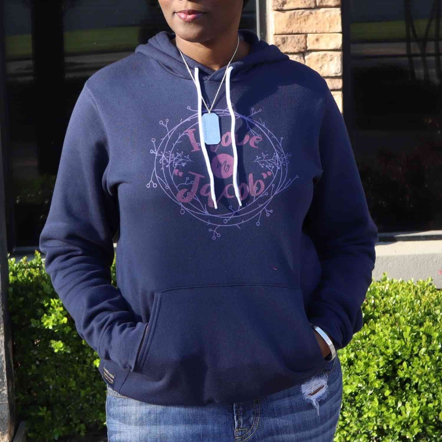 Style Navy Hoodie I Love My " Jacob"
