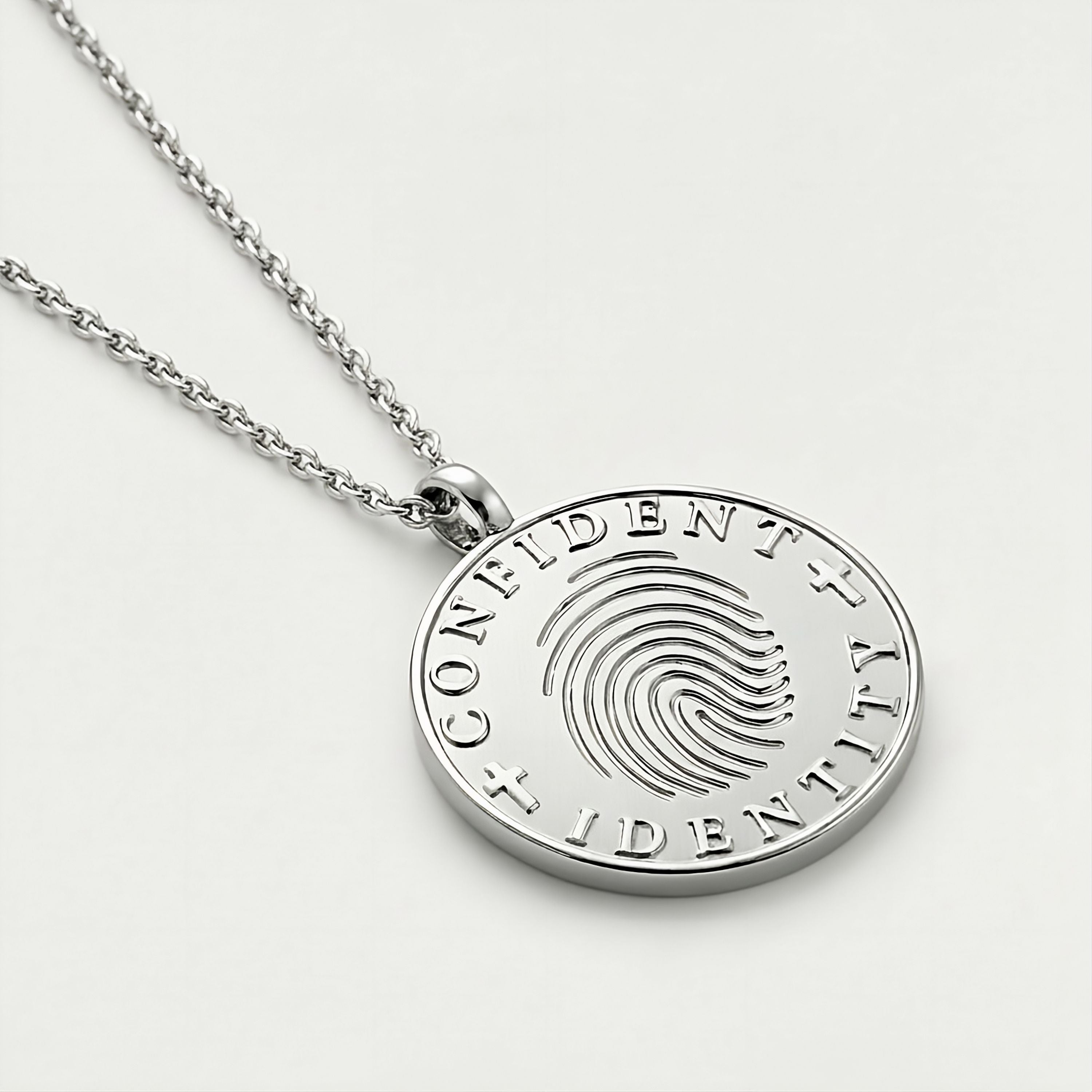 Confident Identity Sterling Silver Coin Necklace