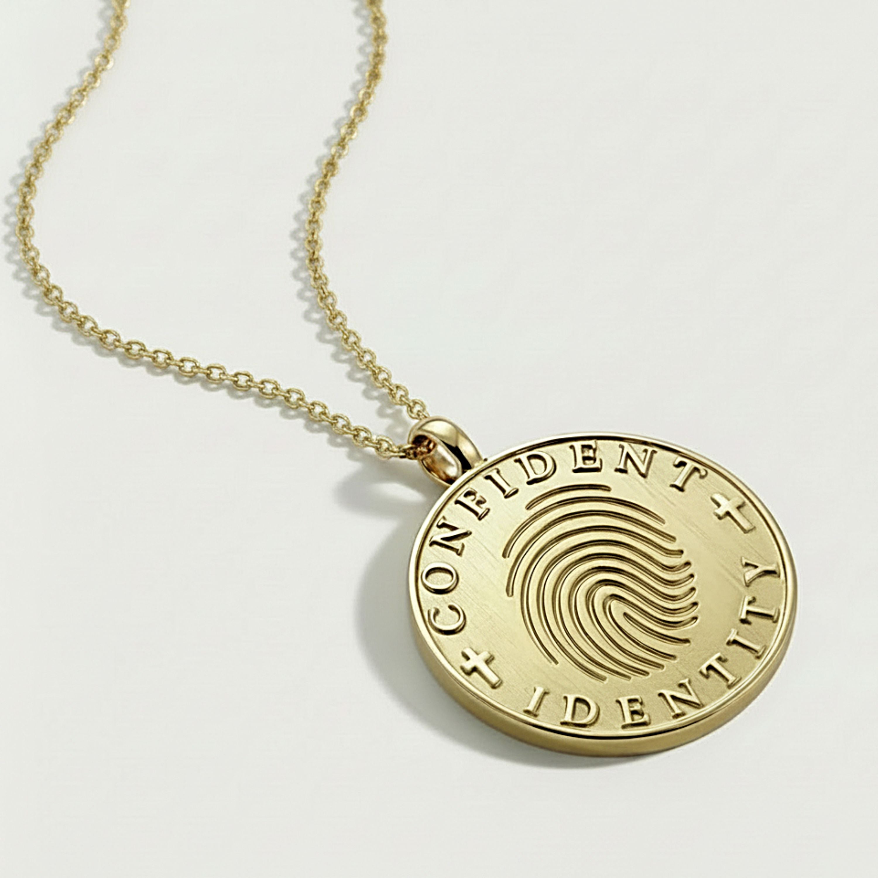 Confident Identity Gold Coin Necklace