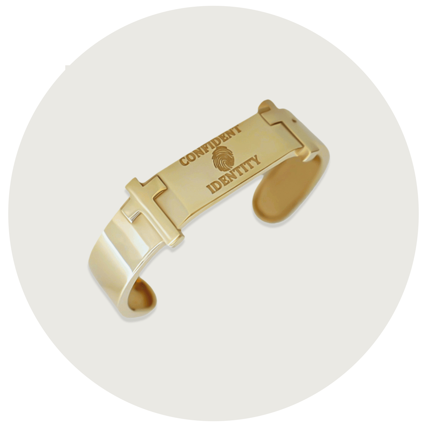 Confident Identity 14K Solid Gold Cuff Bracelet 