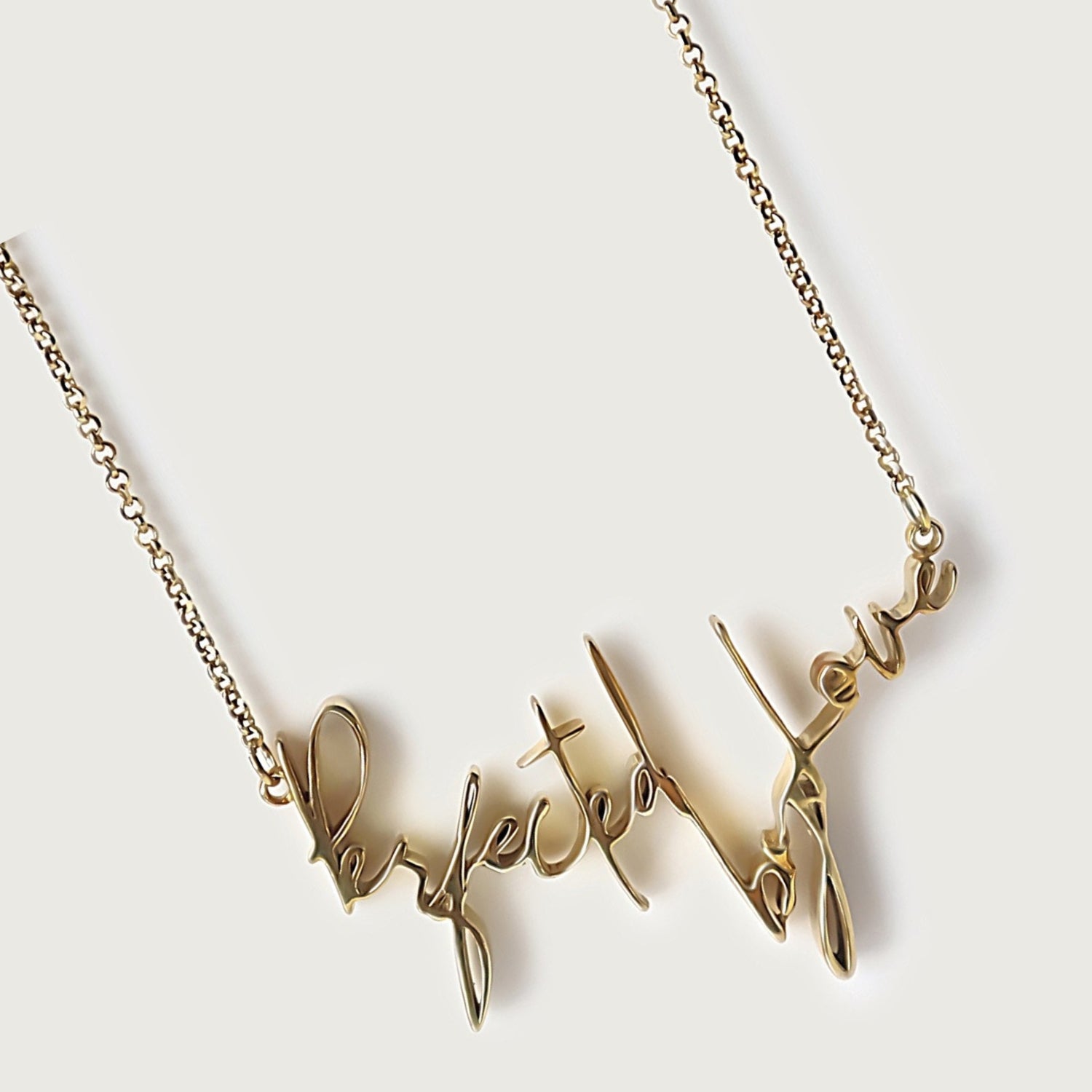 18K Rose Gold Perfected by Love Affirmation Necklace