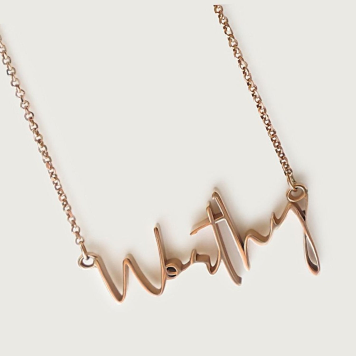  18K Rose Gold Rachel's Worth Worthy Affirmation Necklace