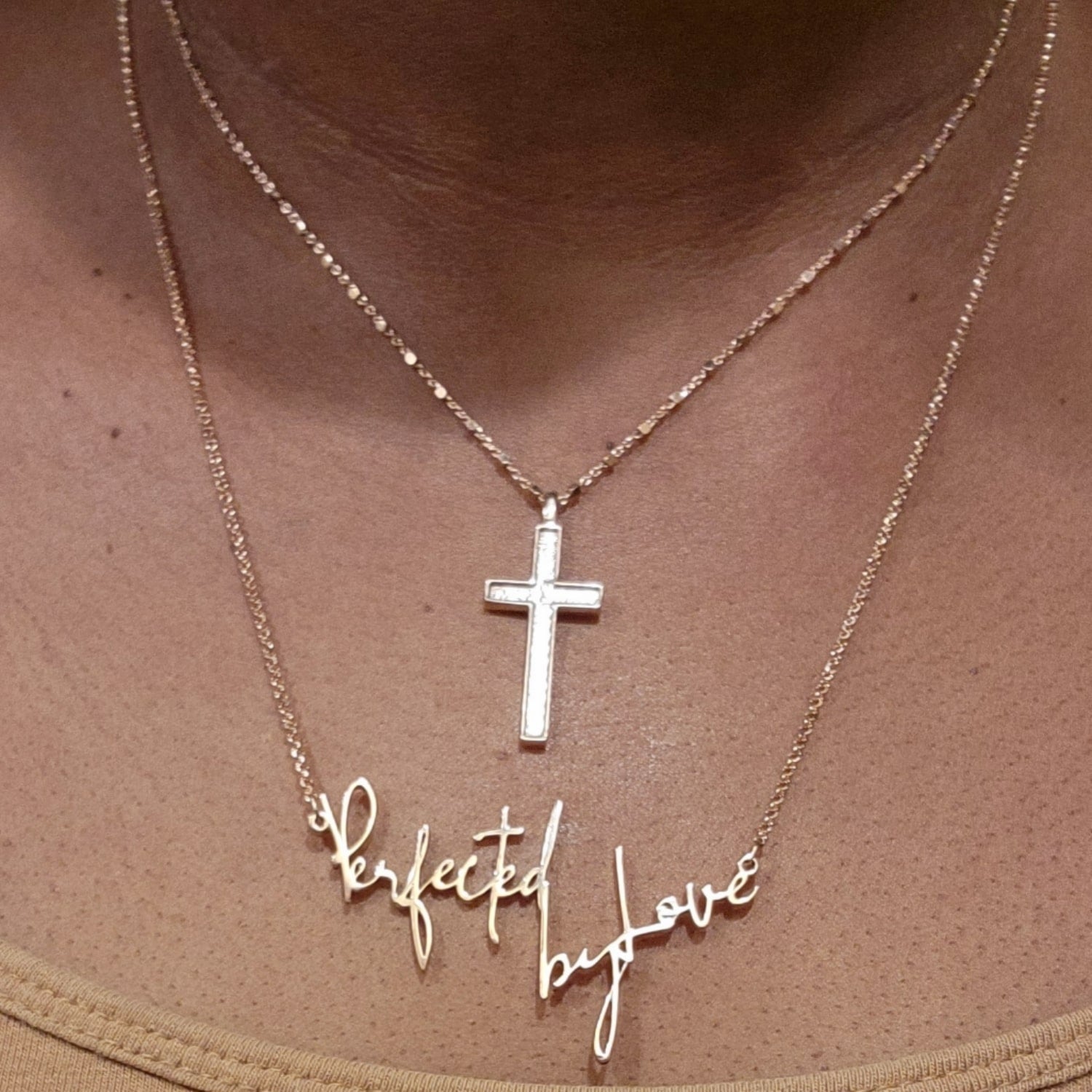 18K Rose Gold Perfected by Love Affirmation Necklace