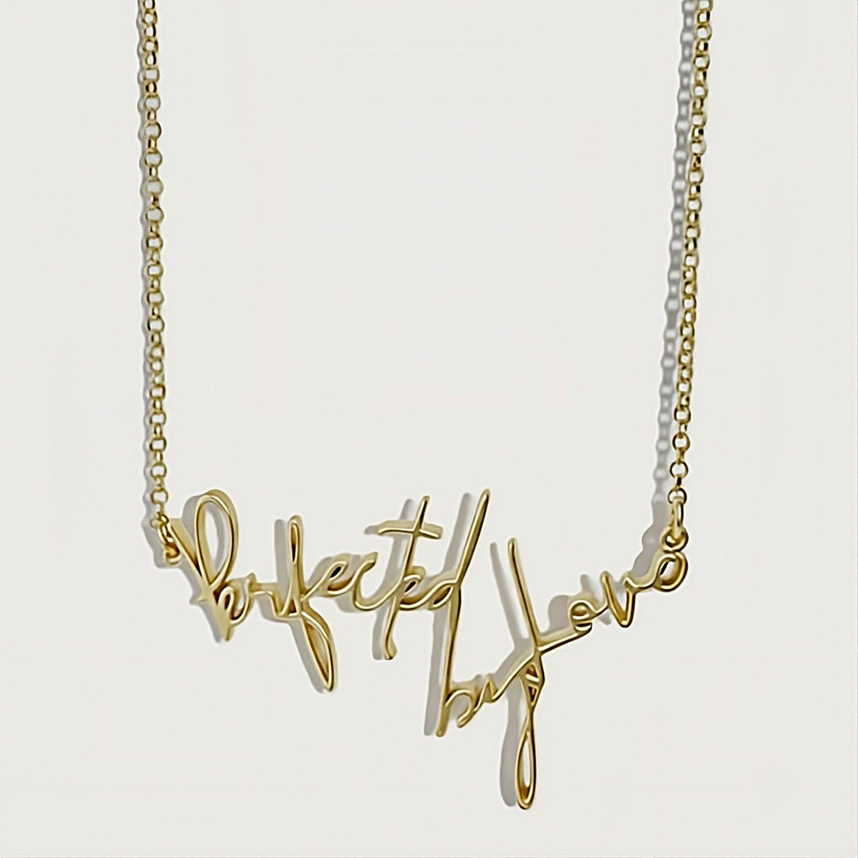 Perfected by Love Gold Affirmation Necklace