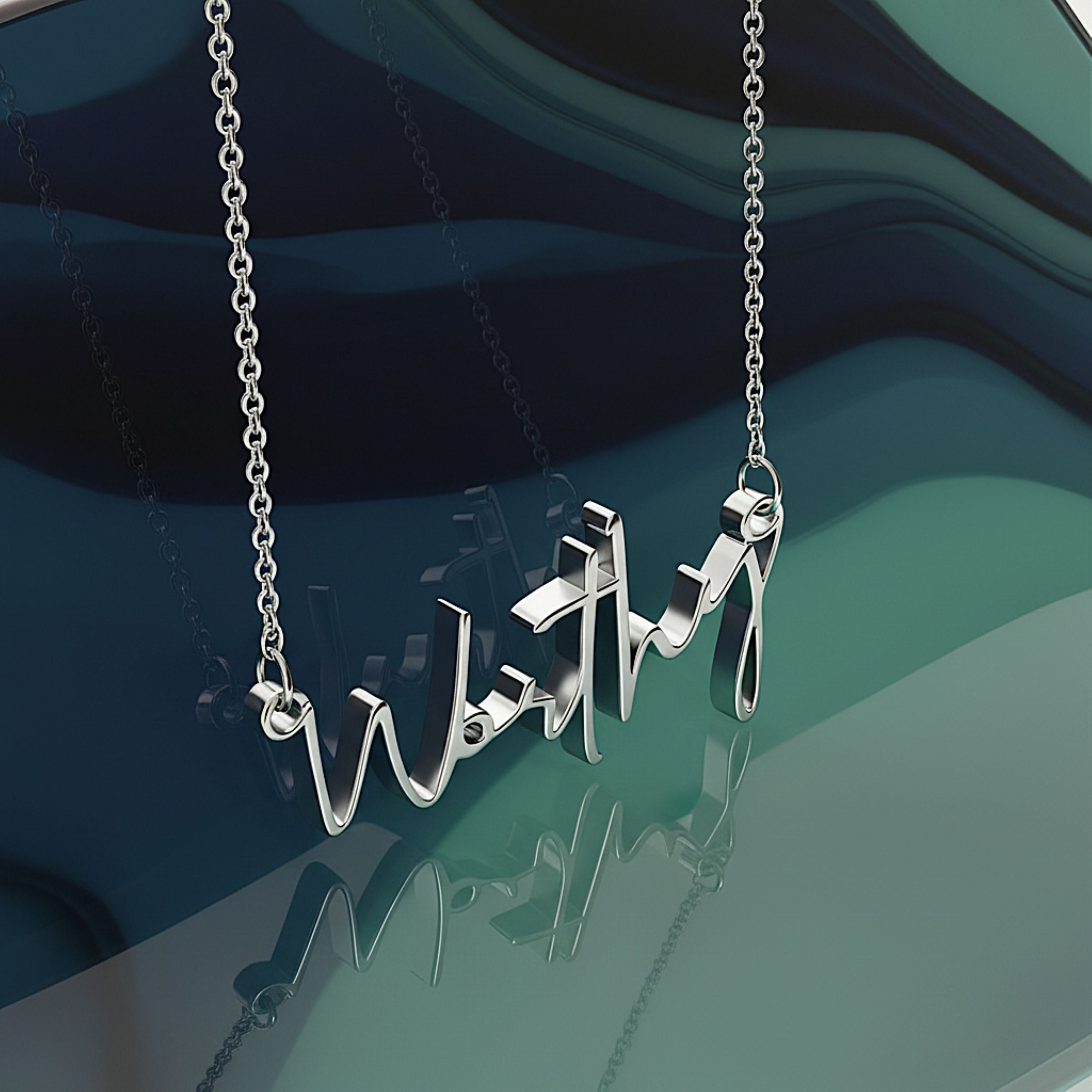 Worthy Sterling Silver Affirmation Necklace