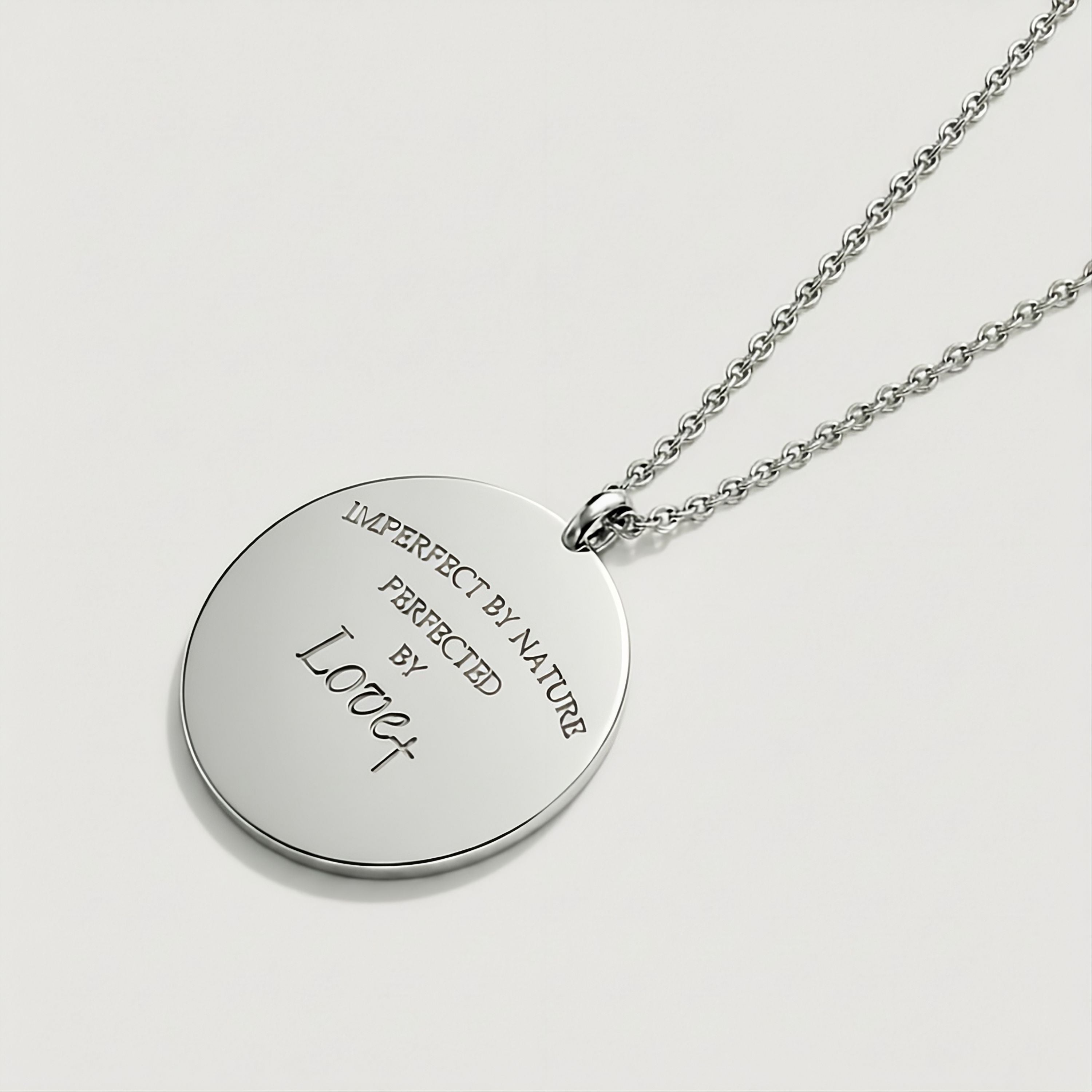 Perfected by Love Sterling Silver Coin Necklace