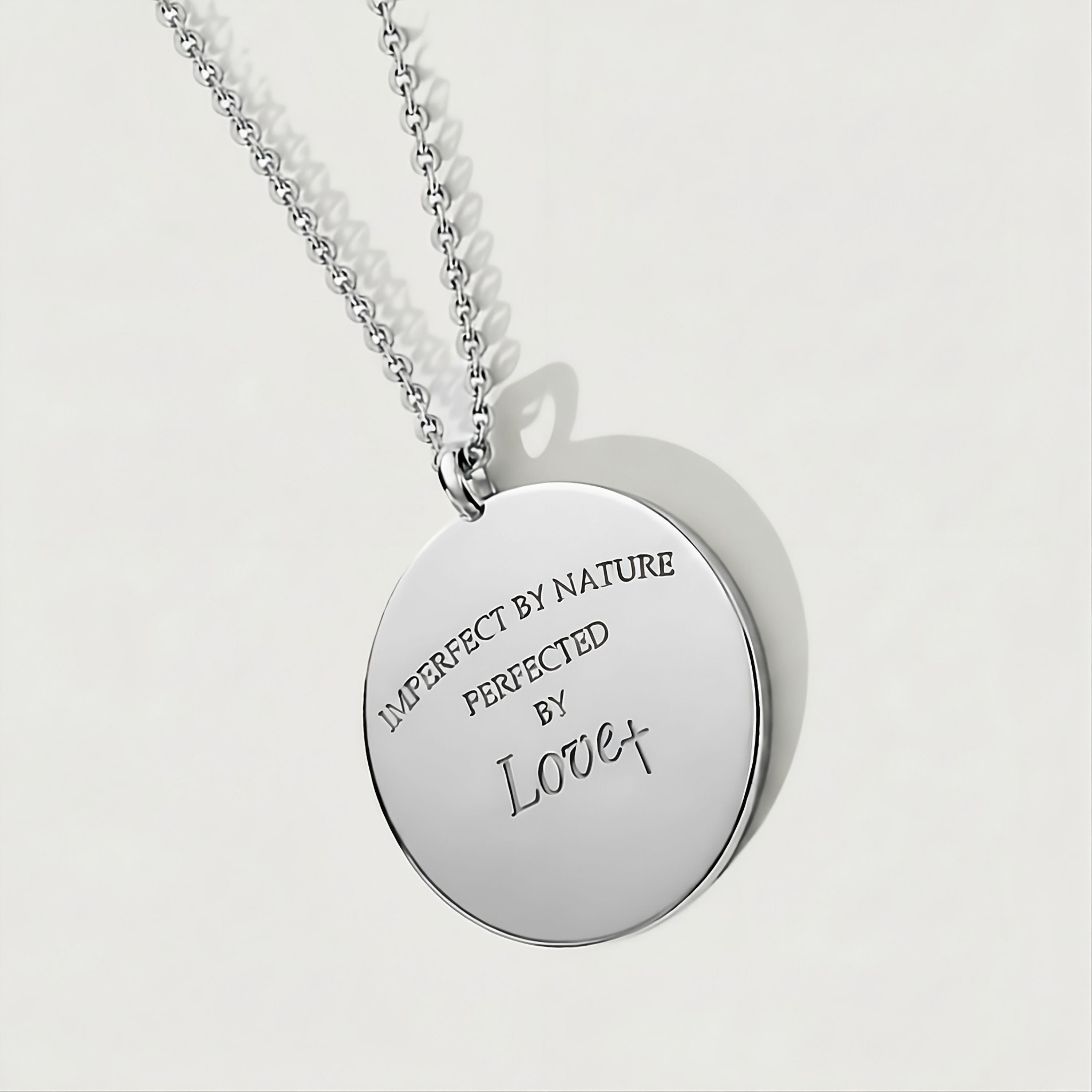 Perfected by Love Sterling Silver Coin Necklace