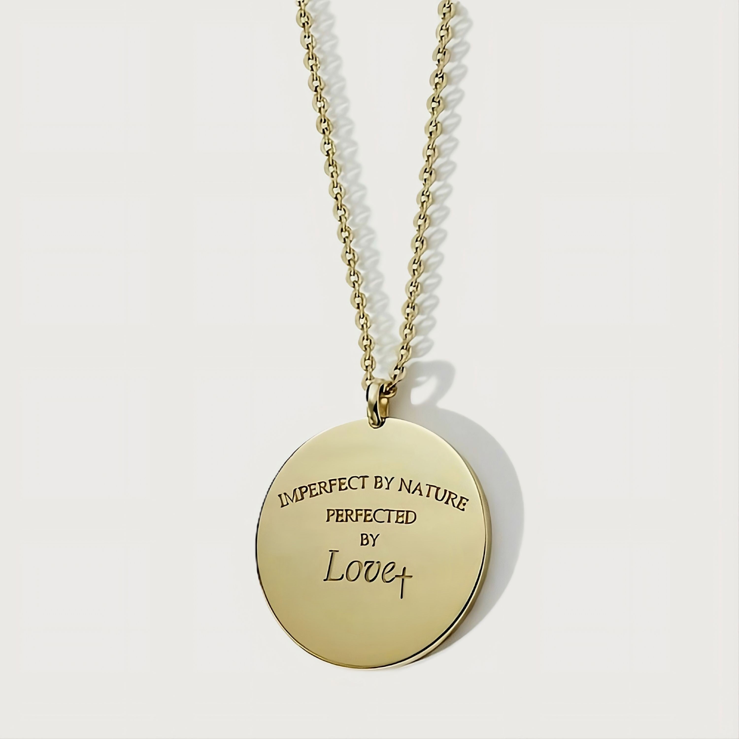 Imperfect by Nature, Perfected by Love Gold Coin Necklace