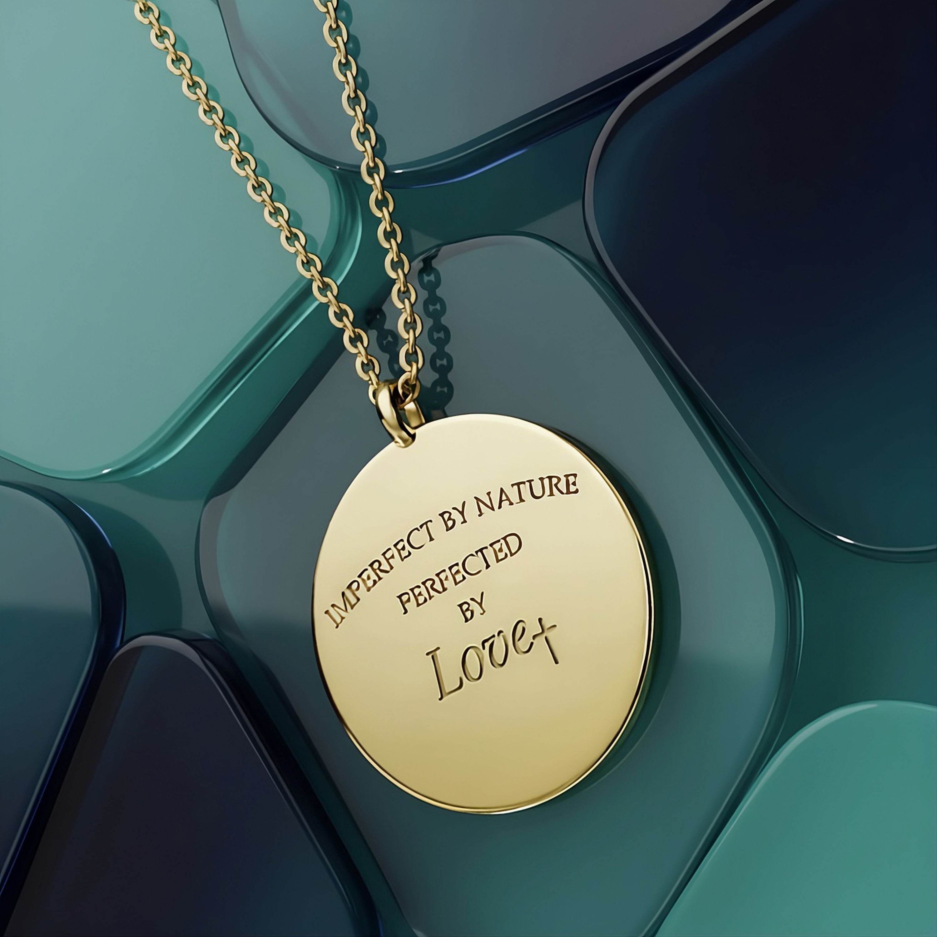 Imperfect by Nature, Perfected by Love Gold Coin Necklace