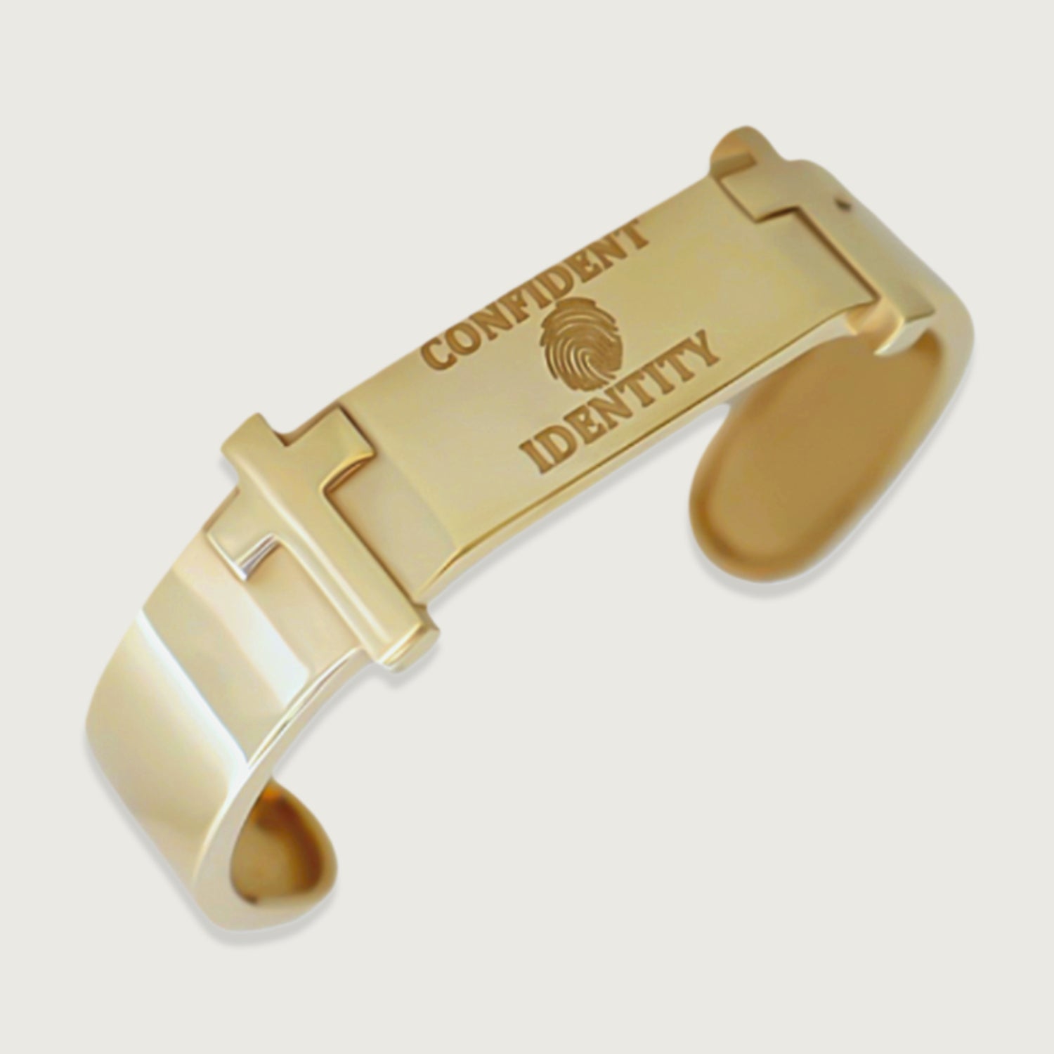 Confident Identity 14K Solid Gold Cuff Bracelet