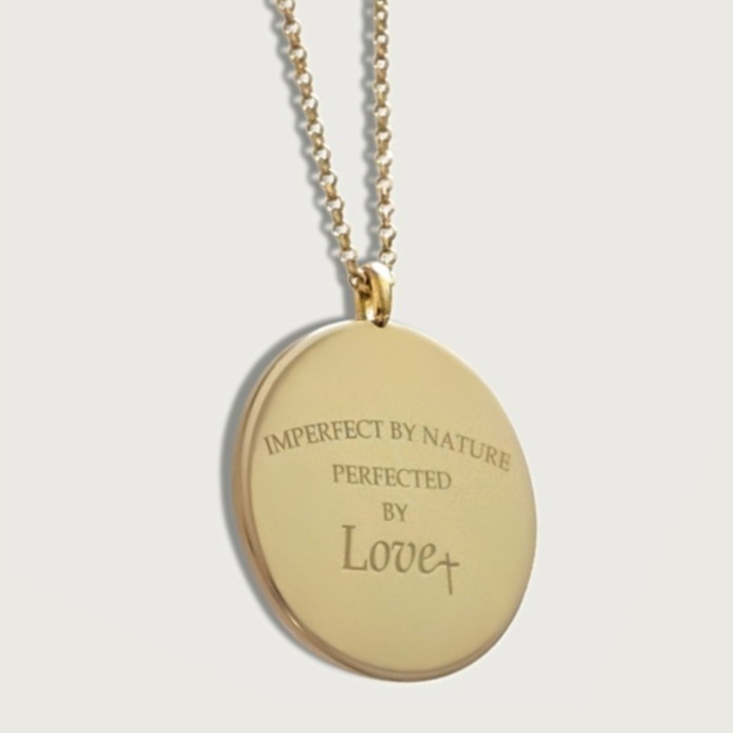 Imperfect by Nature Perfected by Love 14k Gold Coin Necklace Rachel's Worth