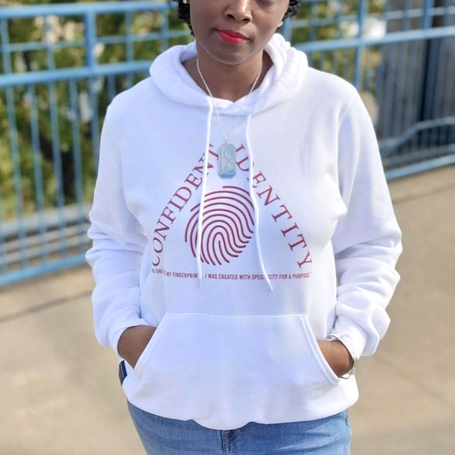 Rachel's Worth Confident Identity Triangle Women's White Hoodie