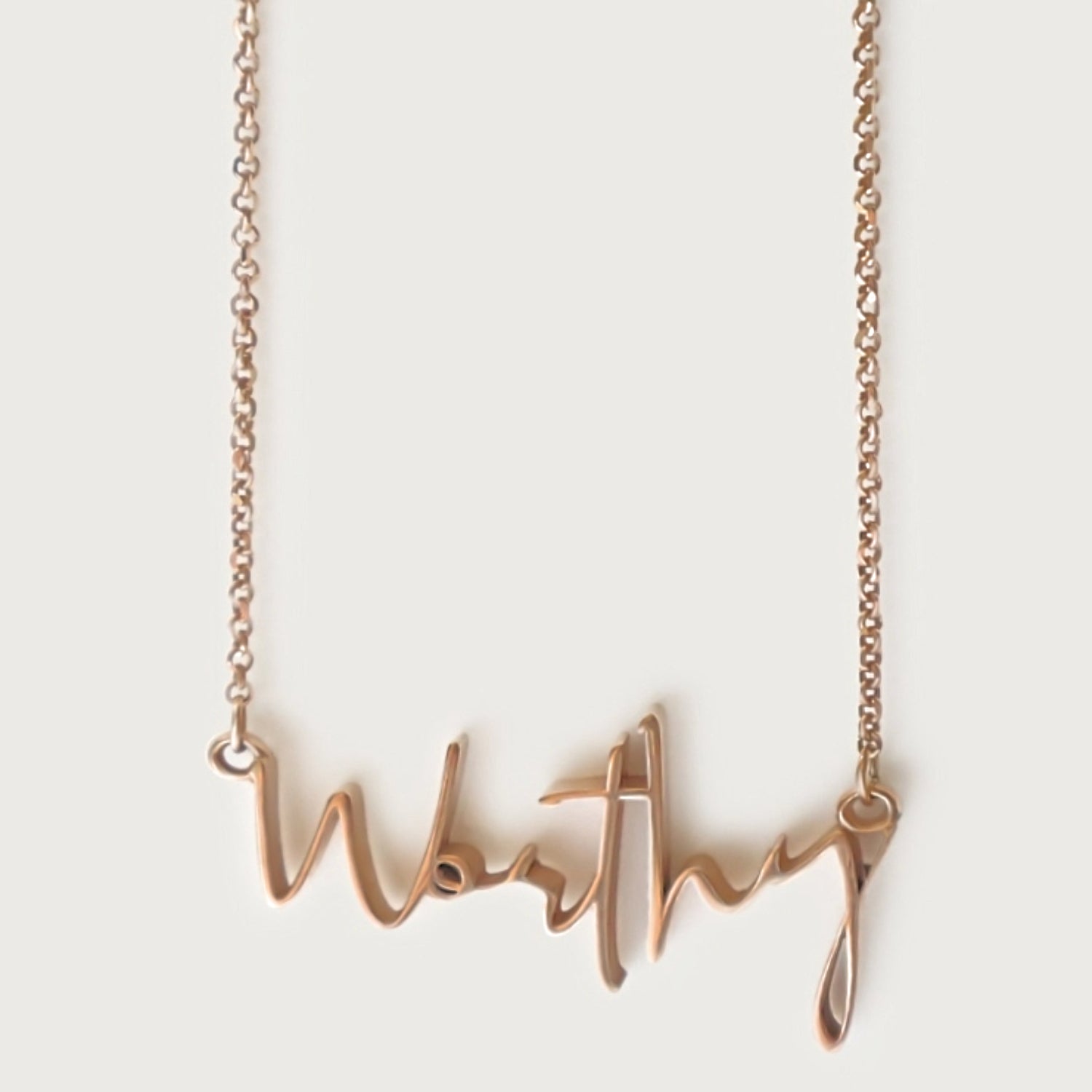 Rachels Worth 18K Rose Gold Worthy Affirmation Necklace