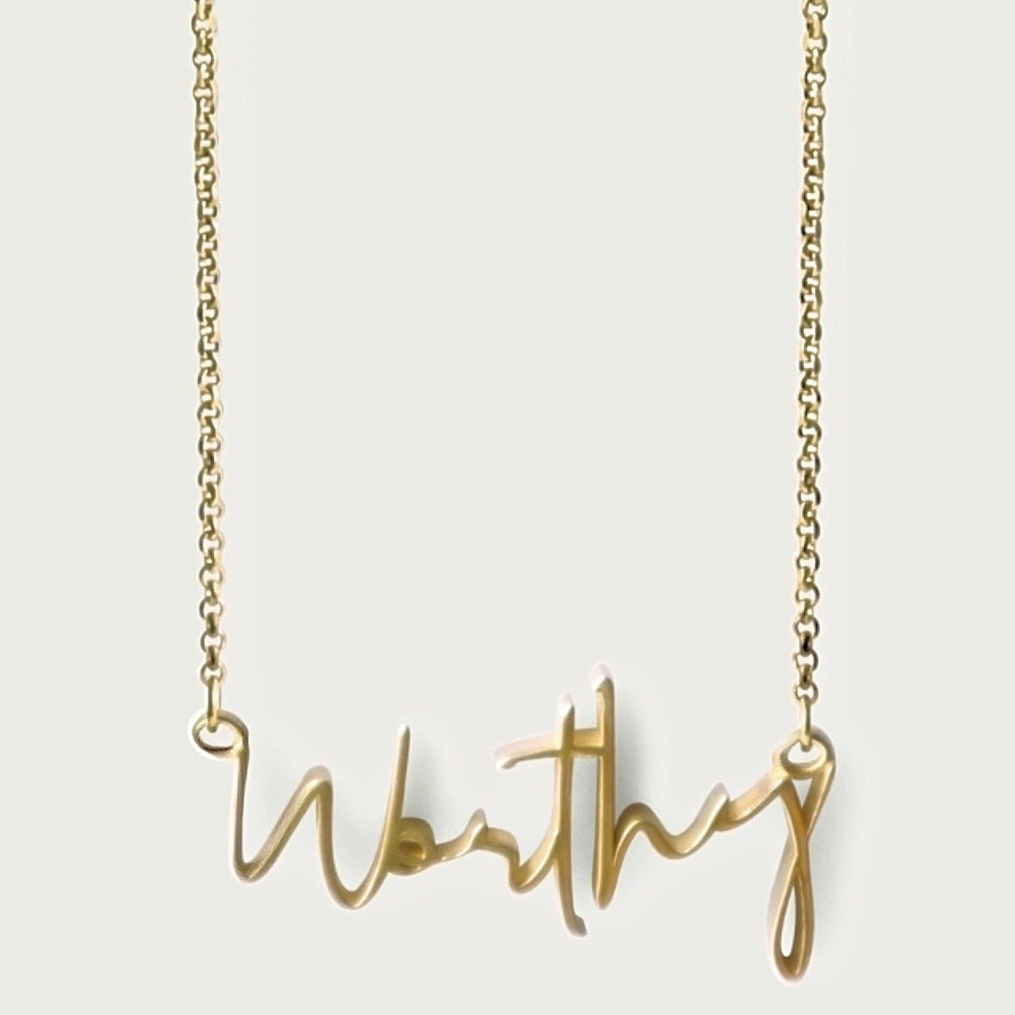 Rachel's Worth 18K Yellow Gold Worthy Affirmation Necklace