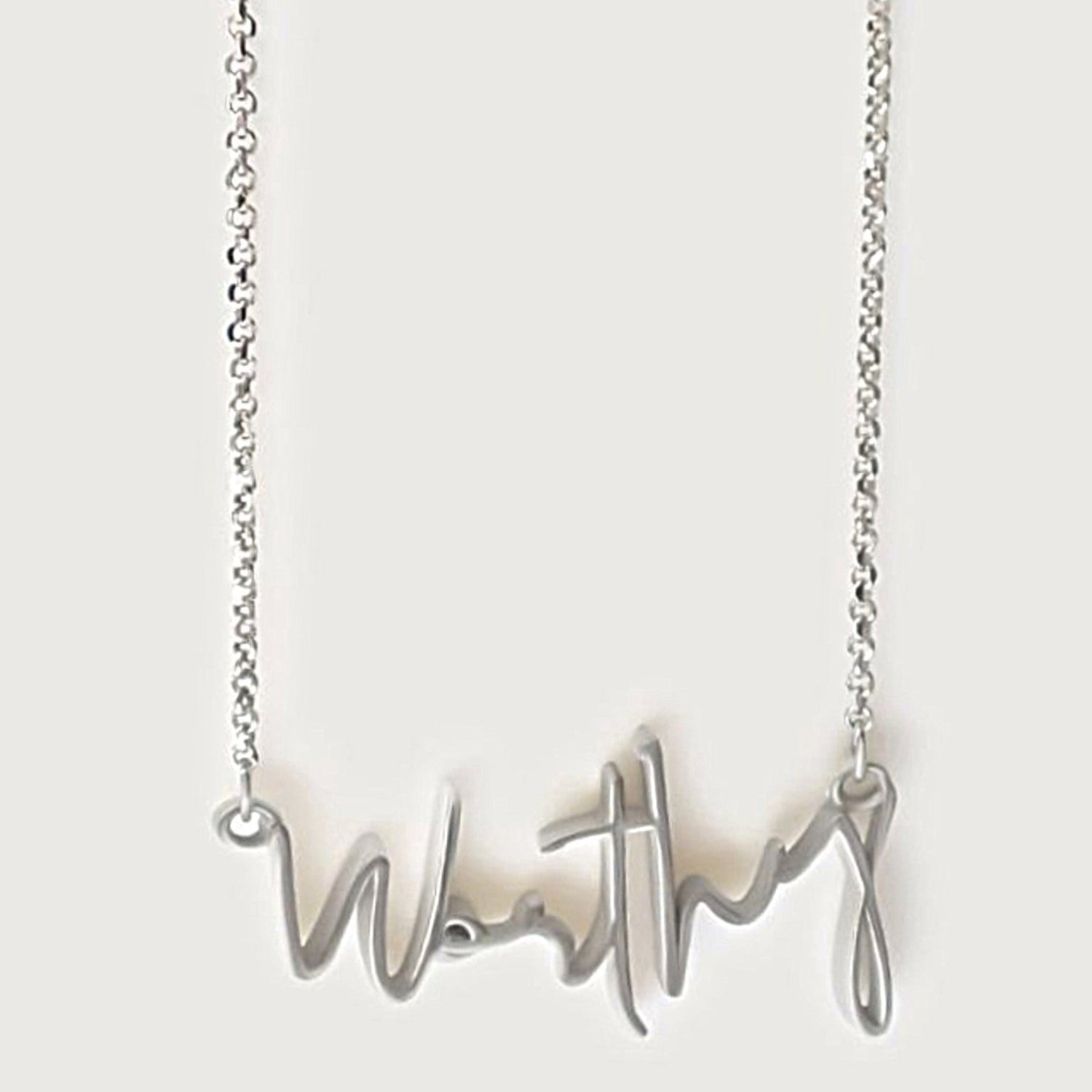 Rachel's Worth Sterling Silver Worthy Affirmation Necklace