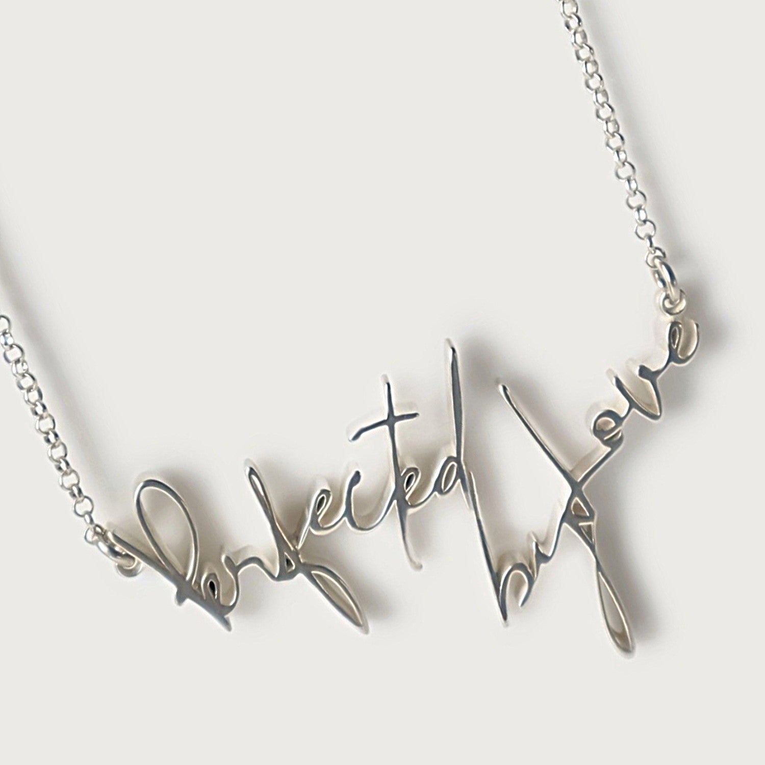 Sterling Silver Perfected by Love Rachel's Worth Affirmation Necklace